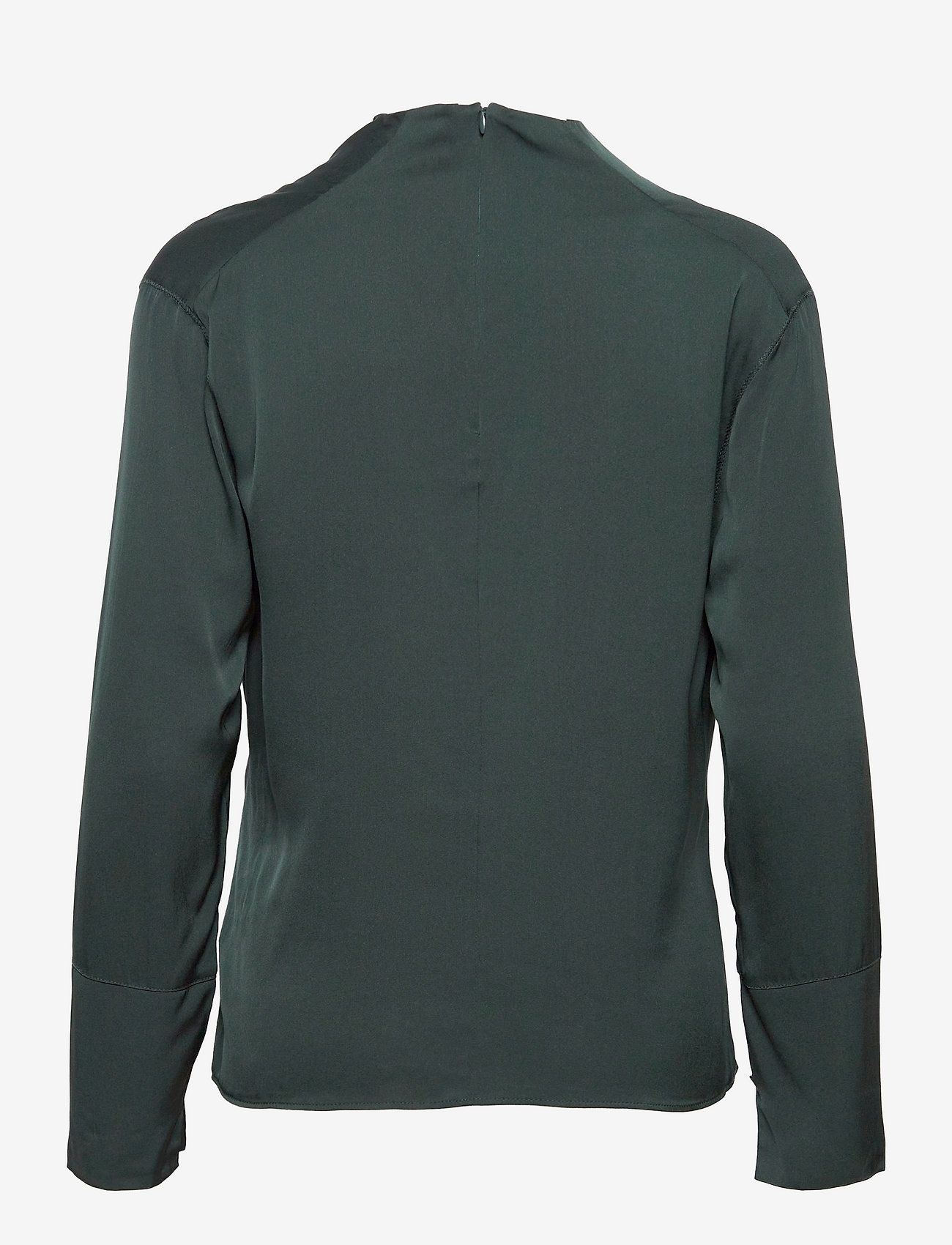 Ahlvar Gallery - Ayumi silk blouse - långärmade blusar - deep forrest - 2