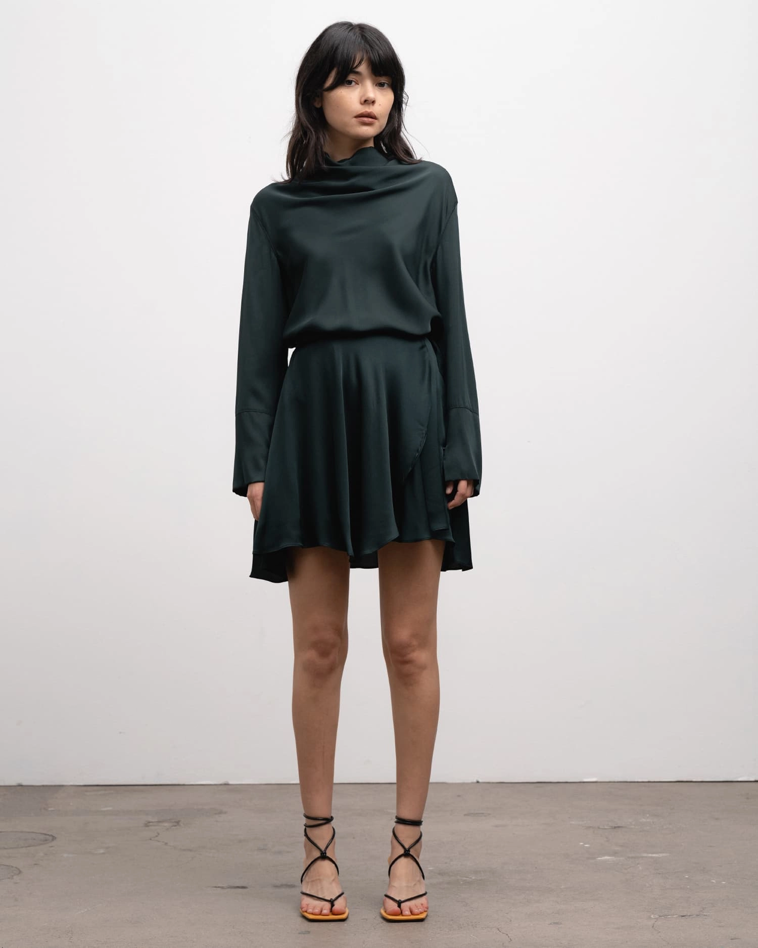 Ahlvar Gallery Ayumi Silk Blouse, XS, Blouses, Grün - Long-sleeved, Frauen