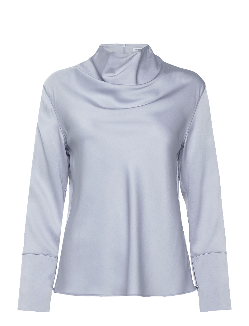 Ahlvar Gallery - Ayumi silk blouse - langärmlige blusen - denim blue - 1