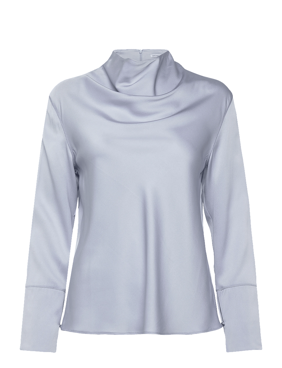 Ahlvar Gallery - Ayumi silk blouse - långärmade blusar - denim blue - 1