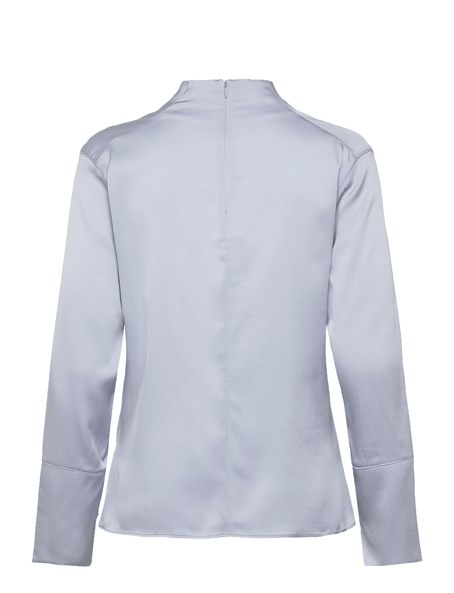 Ahlvar Gallery - Ayumi silk blouse - långärmade blusar - denim blue - 2