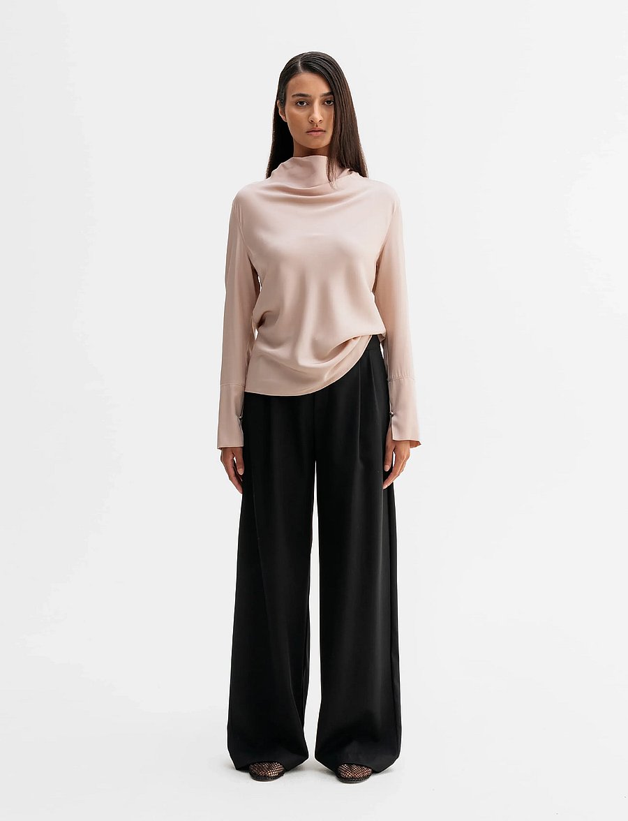 Ahlvar Gallery - Ayumi silk blouse - long sleeved blouses - dusty pink - 3