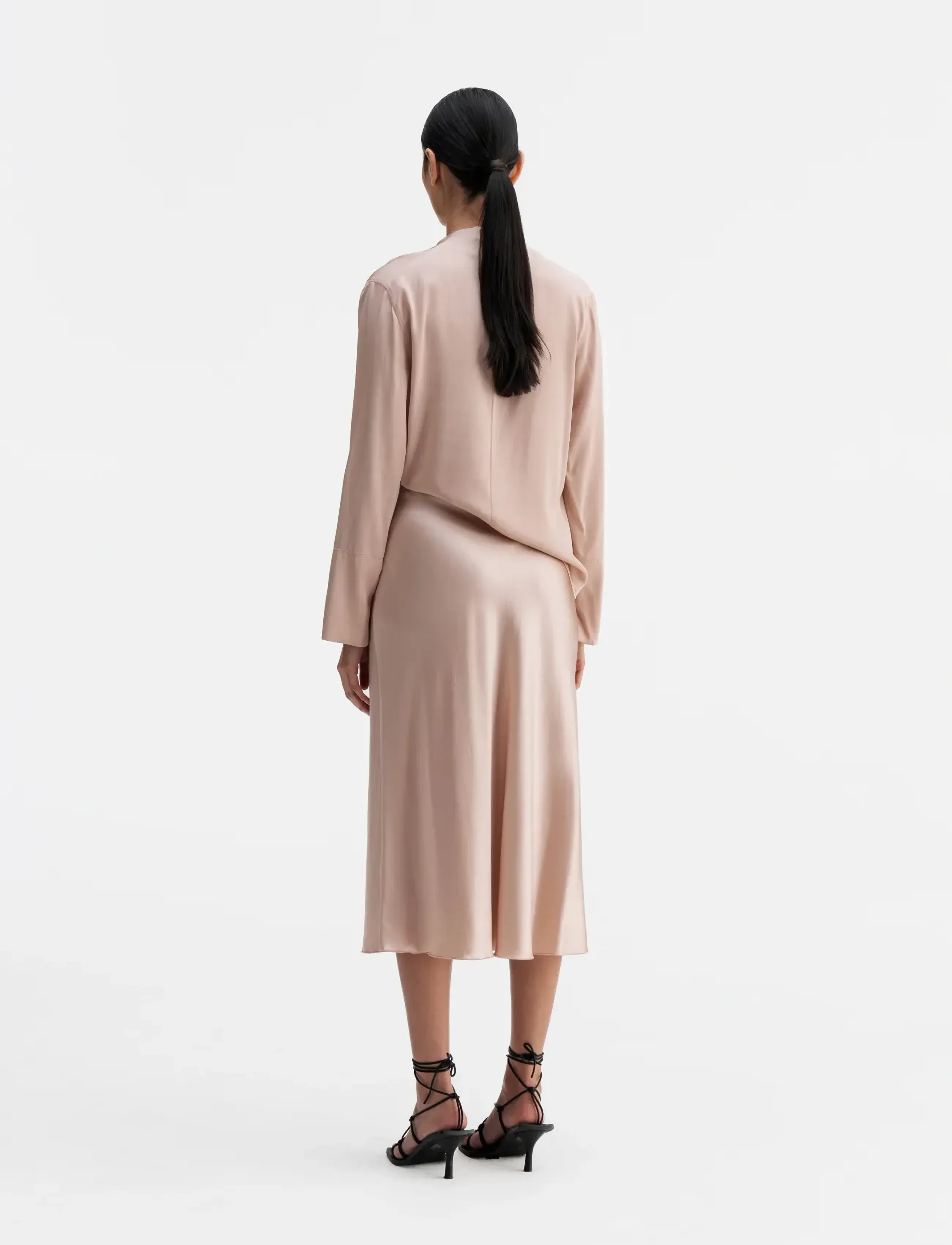 Ahlvar Gallery - Ayumi silk blouse - pikkade varrukatega pluusid - dusty pink - 3
