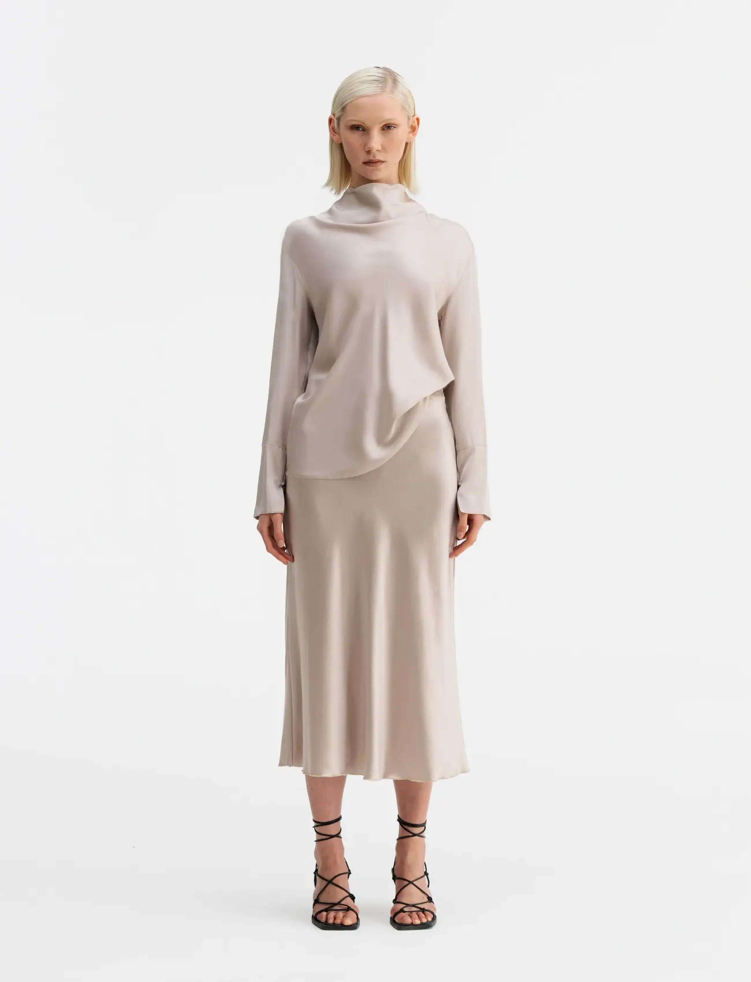 Ahlvar Gallery - Ayumi silk blouse - pikkade varrukatega pluusid - dusty pink - 4