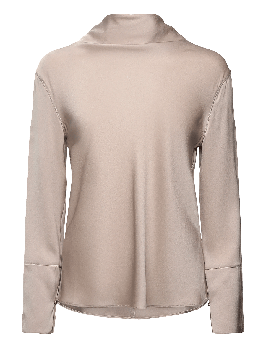 Ahlvar Gallery - Ayumi silk blouse - långärmade blusar - greige - 1
