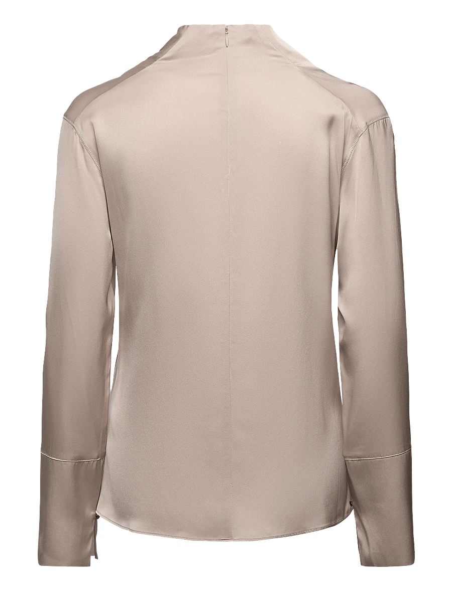 Ahlvar Gallery - Ayumi silk blouse - långärmade blusar - greige - 2