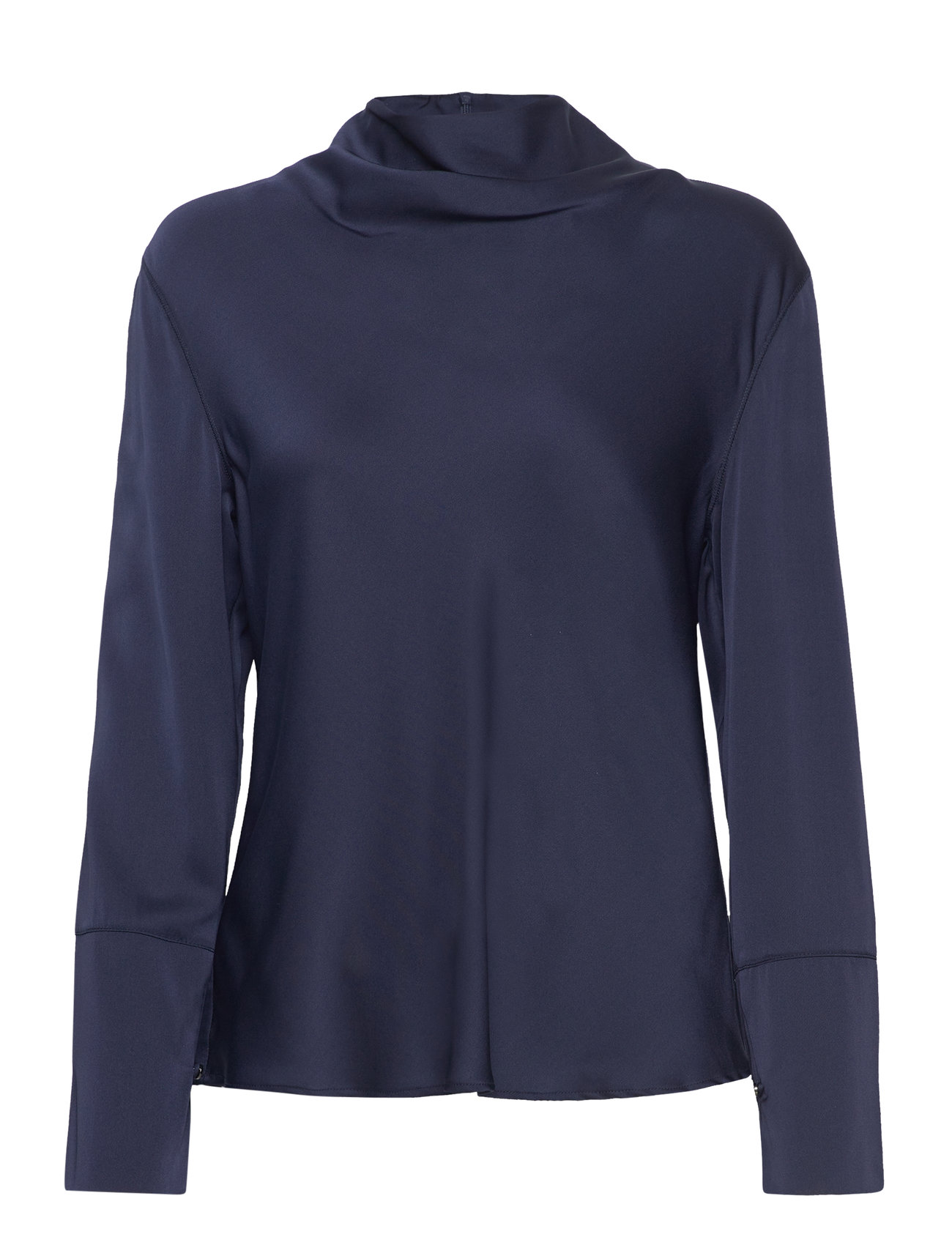 Ahlvar Gallery - Ayumi silk blouse - langærmede bluser - midnight blue - 1