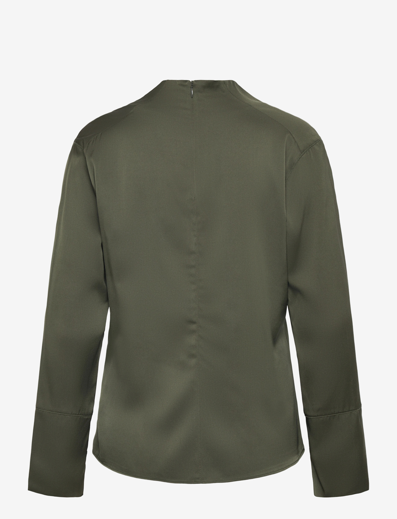 Ahlvar Gallery - Ayumi silk blouse - langärmlige blusen - olive green - 2