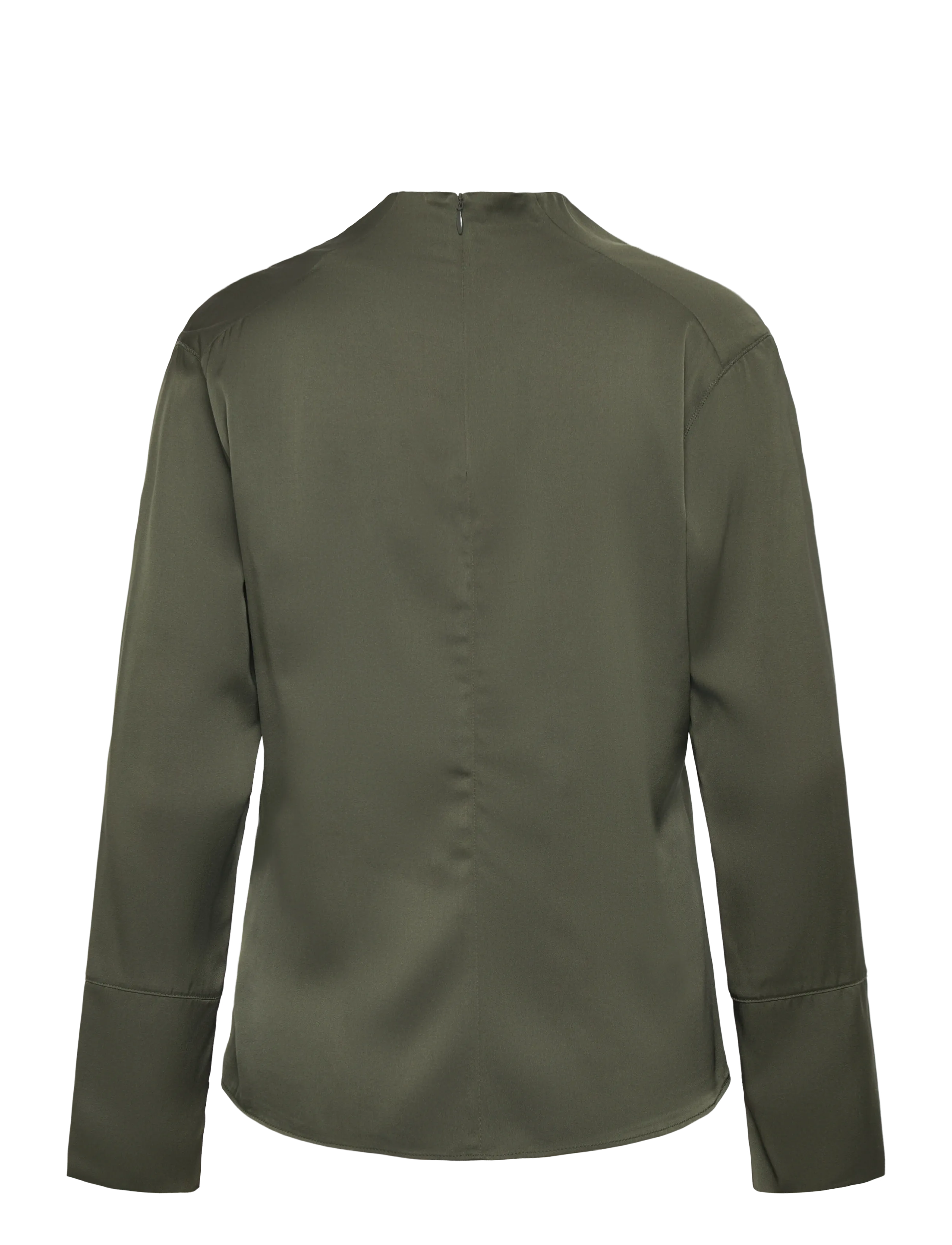 Ahlvar Gallery - Ayumi silk blouse - langärmelige blusen - olive green - 2