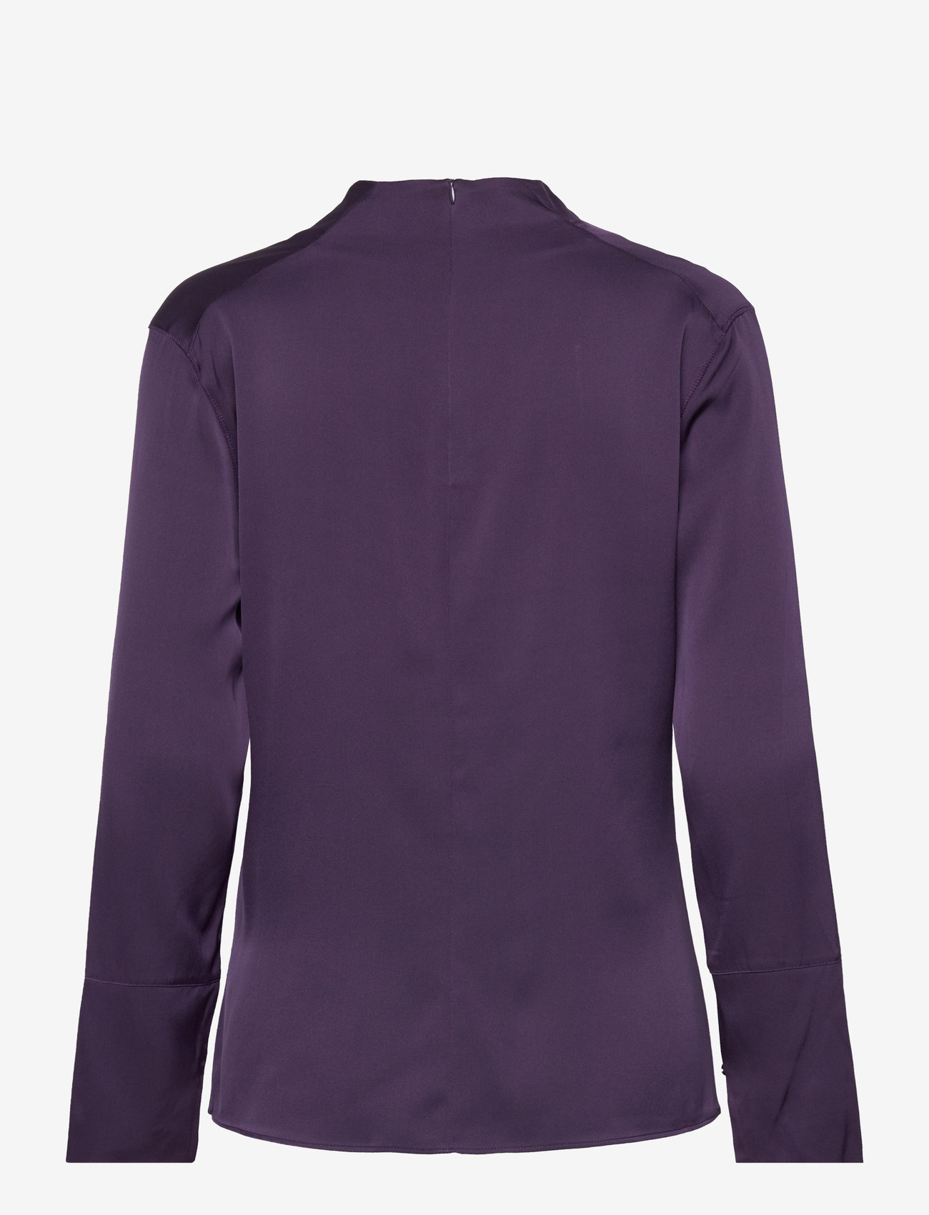 Ahlvar Gallery - Ayumi silk blouse - langærmede bluser - plum - 2