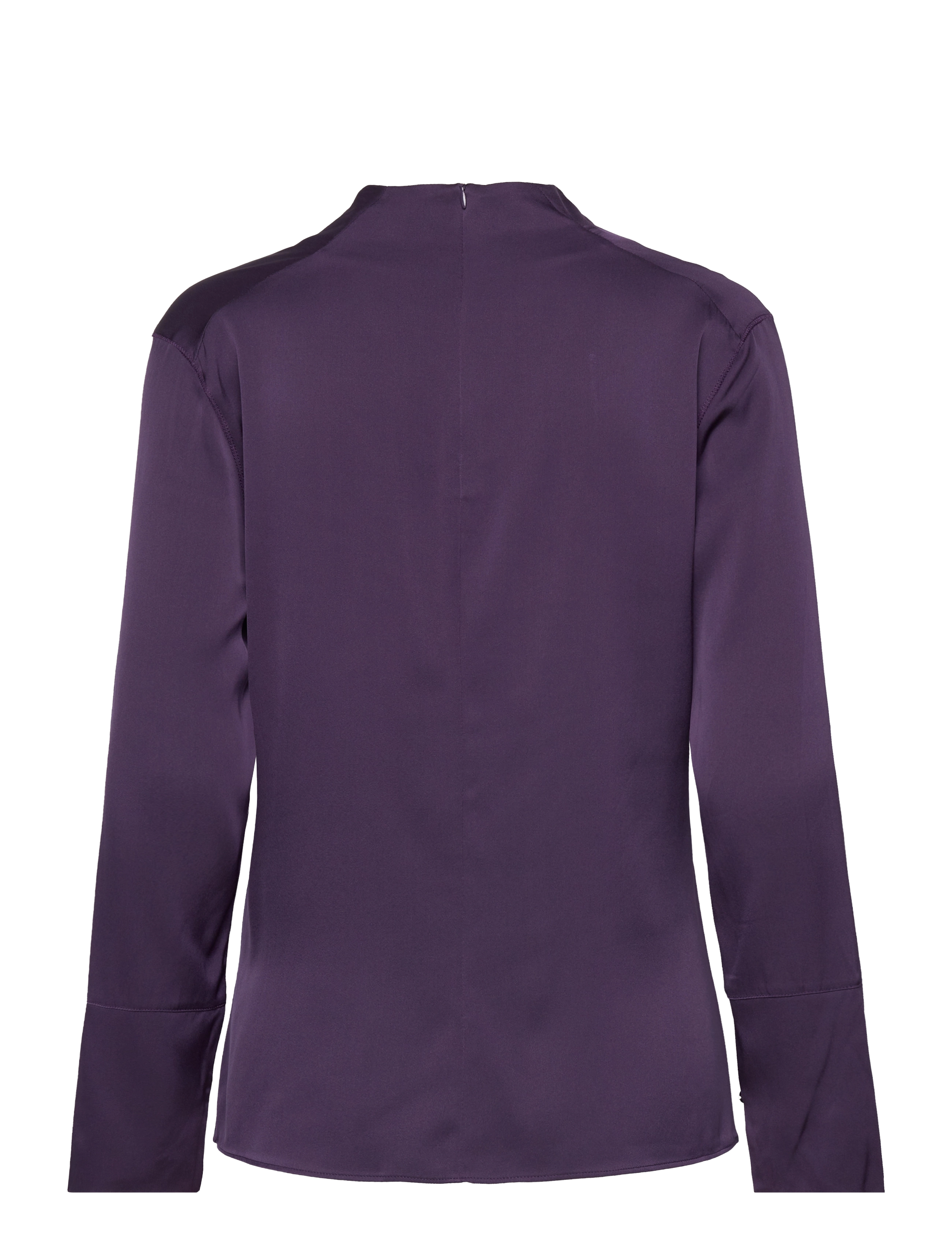 Ahlvar Gallery - Ayumi silk blouse - langærmede bluser - plum - 2