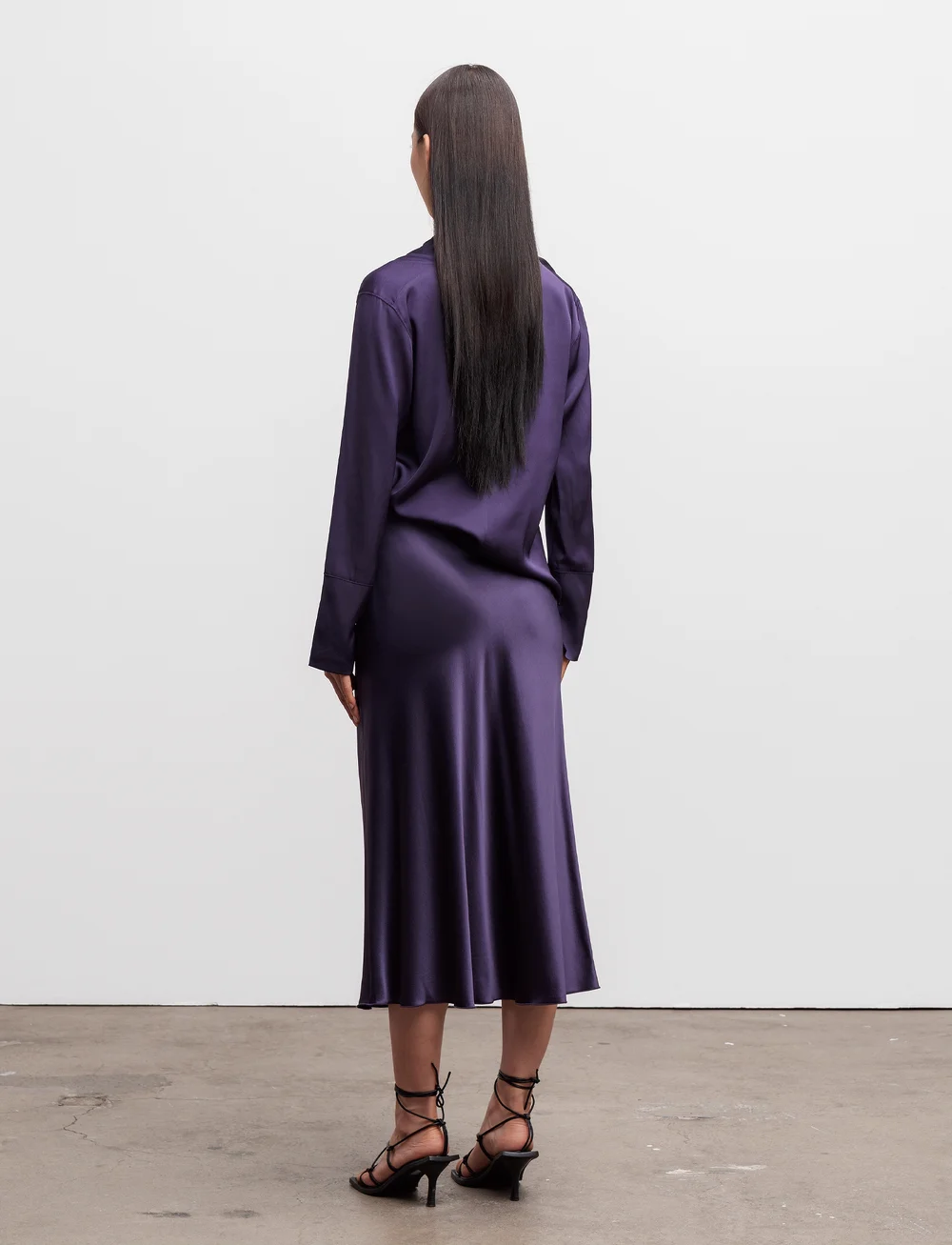 Ahlvar Gallery - Ayumi silk blouse - langærmede bluser - plum - 4