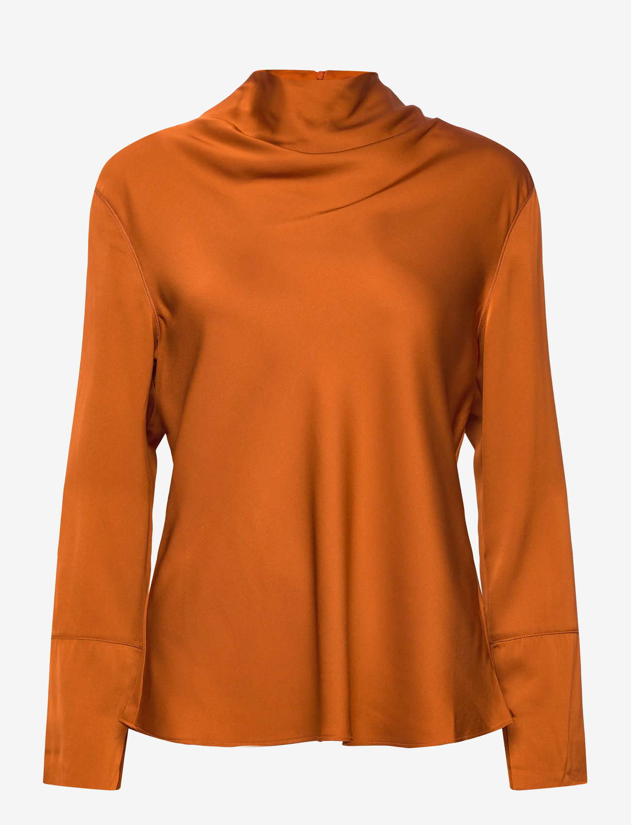 Ahlvar Gallery - Ayumi silk blouse - langärmlige blusen - rust - 1