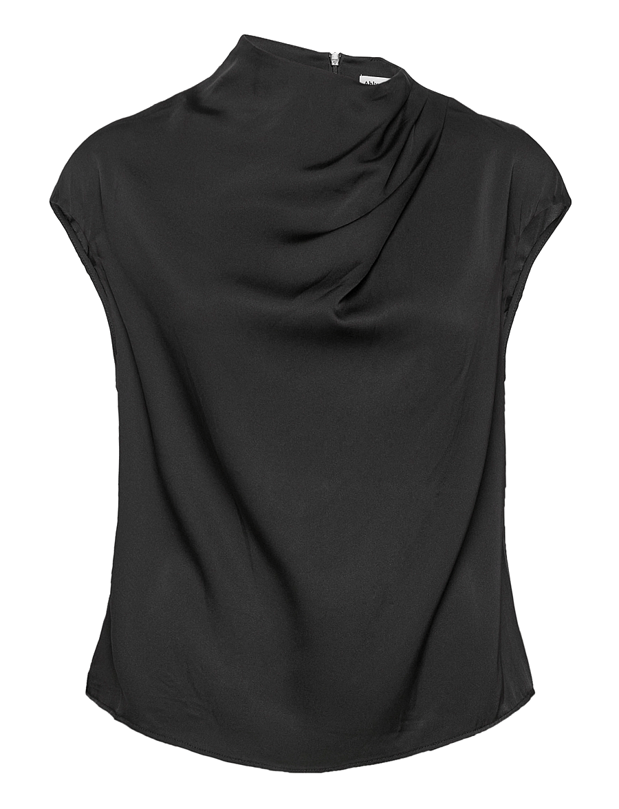 Ahlvar Gallery - Lima silk top - kortærmede bluser - black - 1