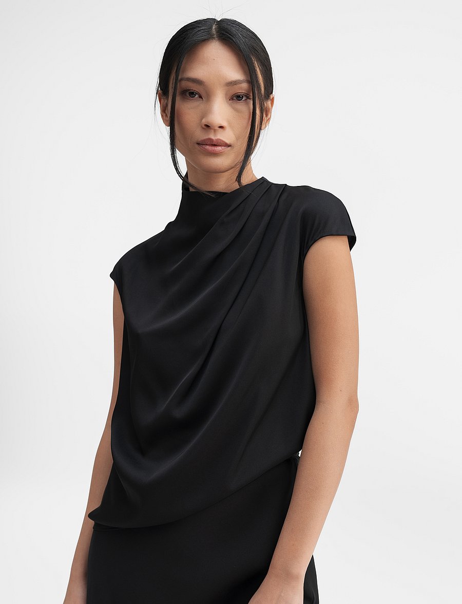 Ahlvar Gallery - Lima silk top - kortærmede bluser - black - 3