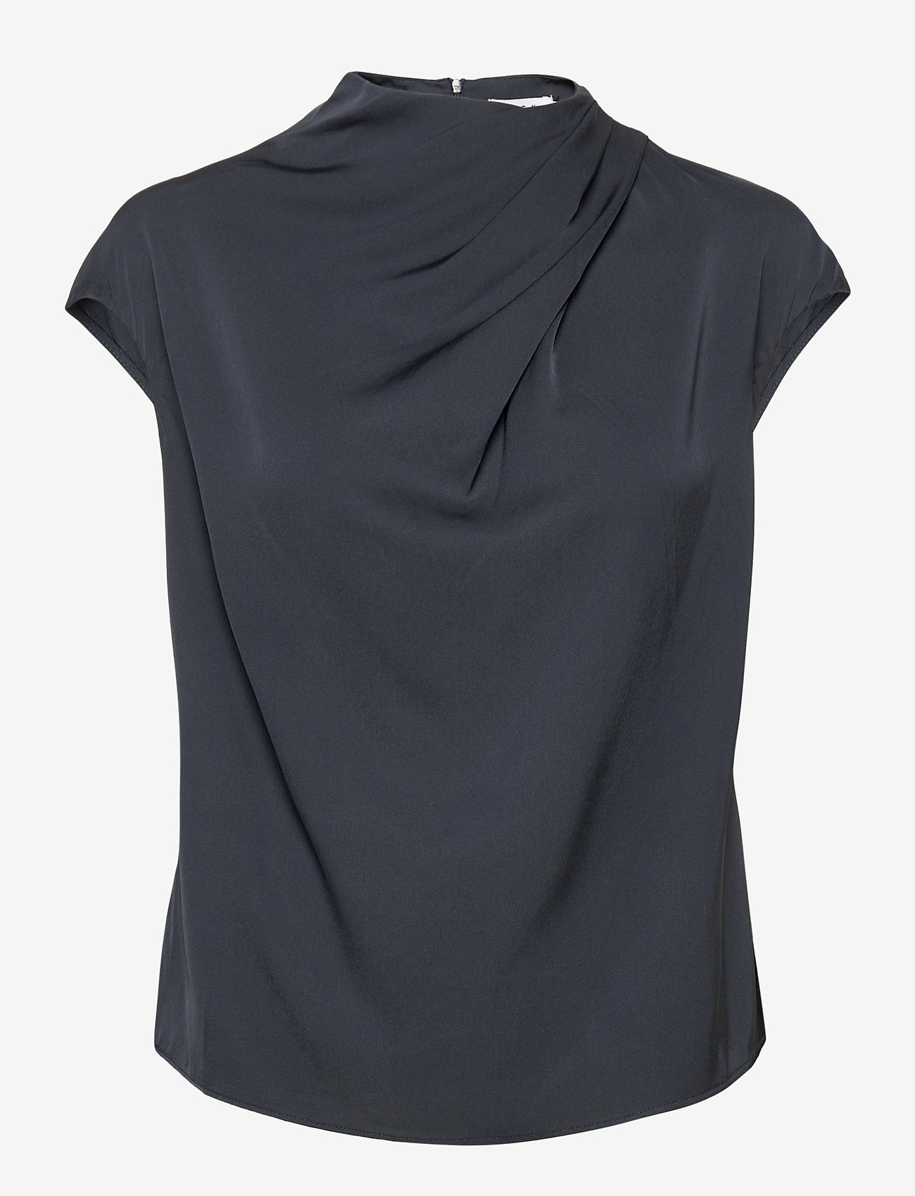 Ahlvar Gallery - Lima silk top - kurzämlige blusen - blue grey - 1
