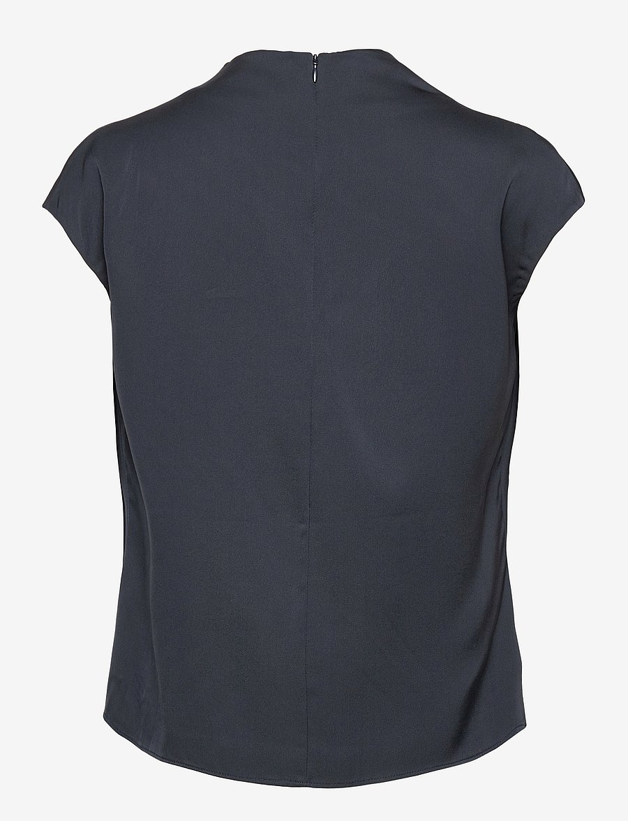 Ahlvar Gallery - Lima silk top - kortærmede bluser - blue grey - 2