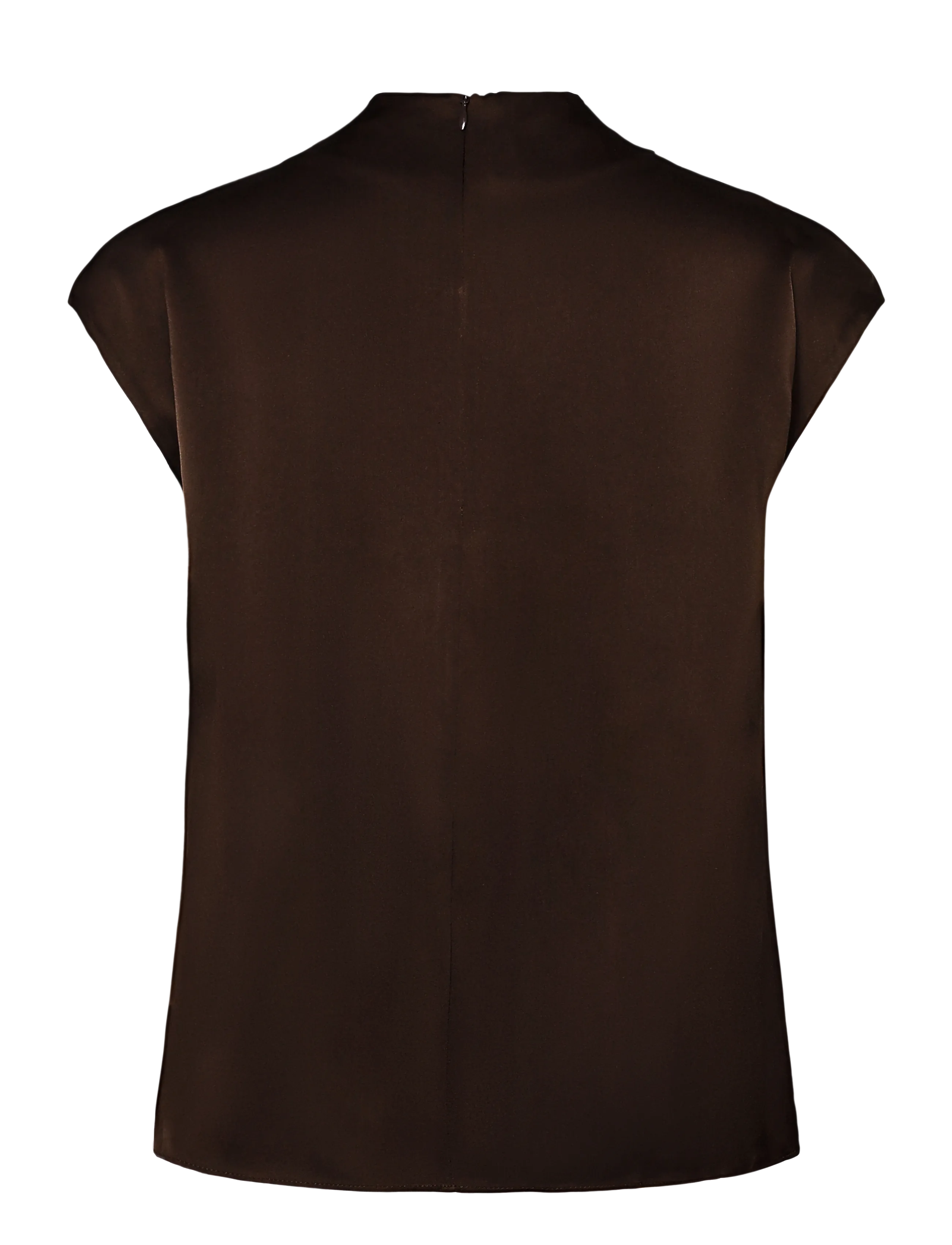 Ahlvar Gallery - Lima silk top - short-sleeved blouses - dark brown - 2