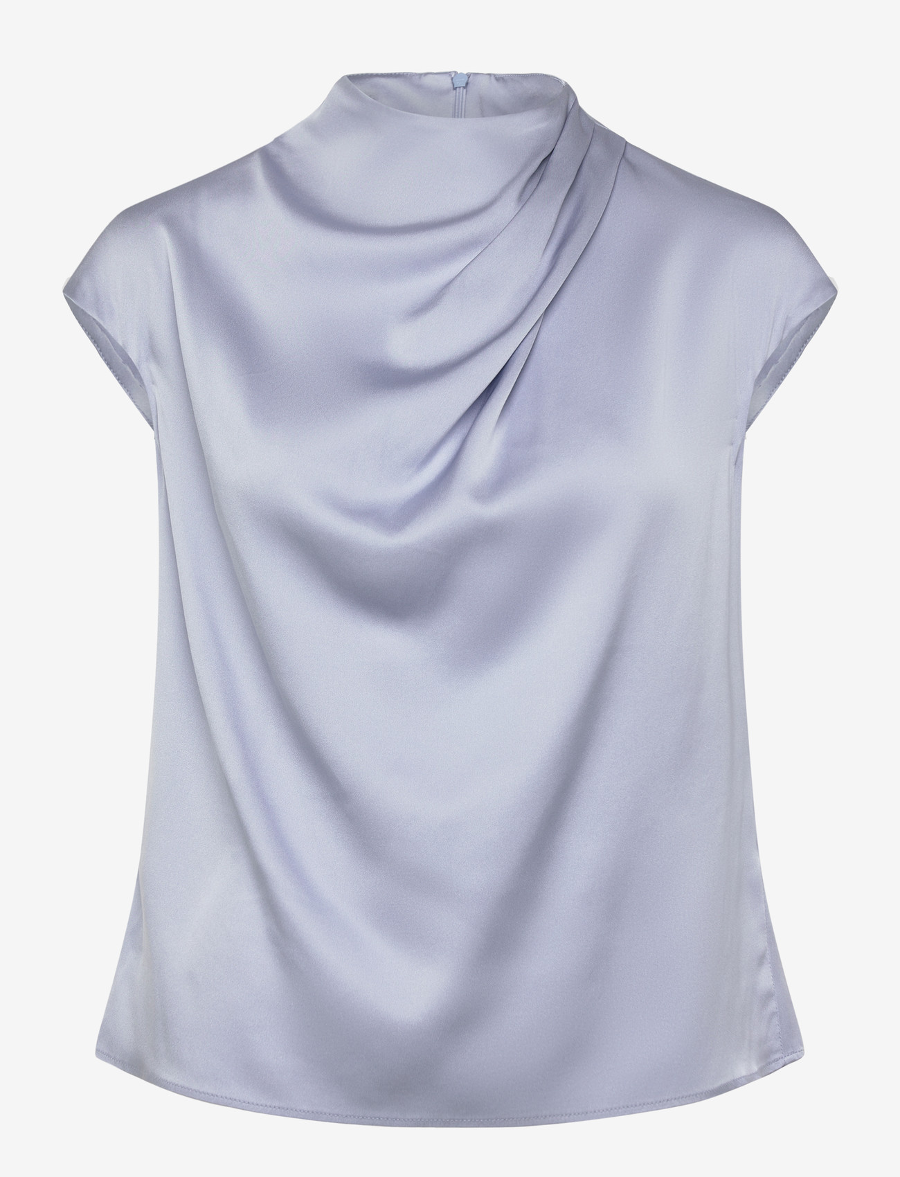 Ahlvar Gallery - Lima silk top - kortærmede bluser - denim blue - 1