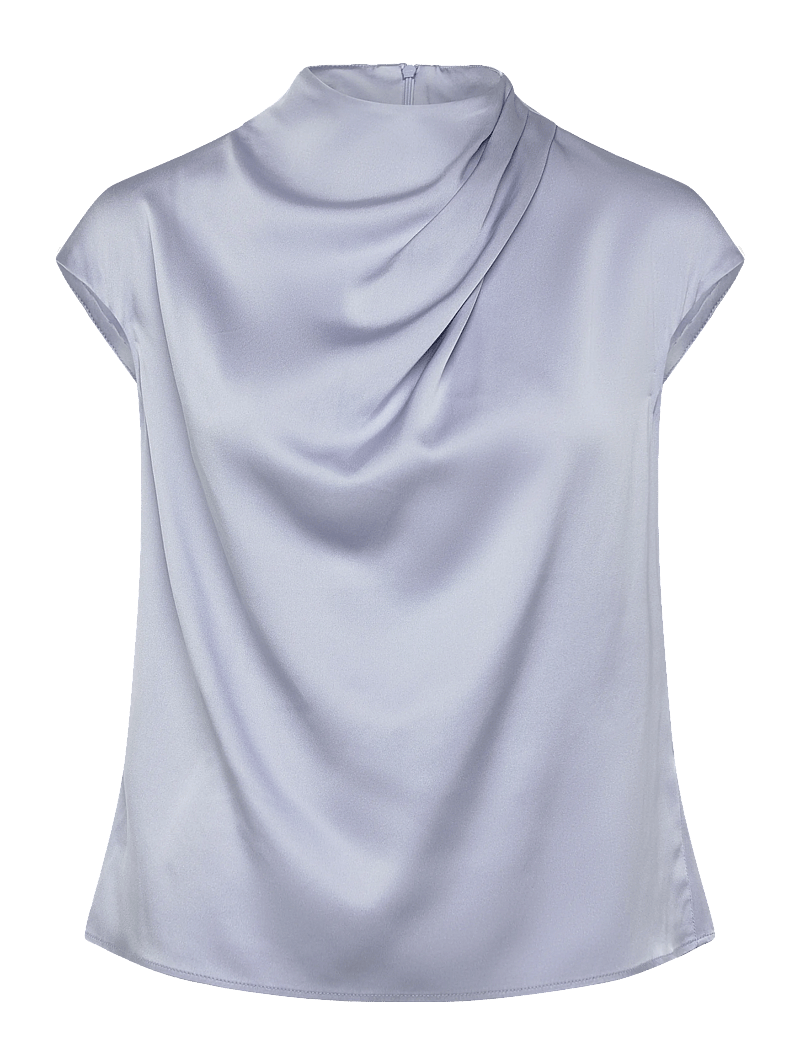 Ahlvar Gallery - Lima silk top - kortærmede bluser - denim blue - 1