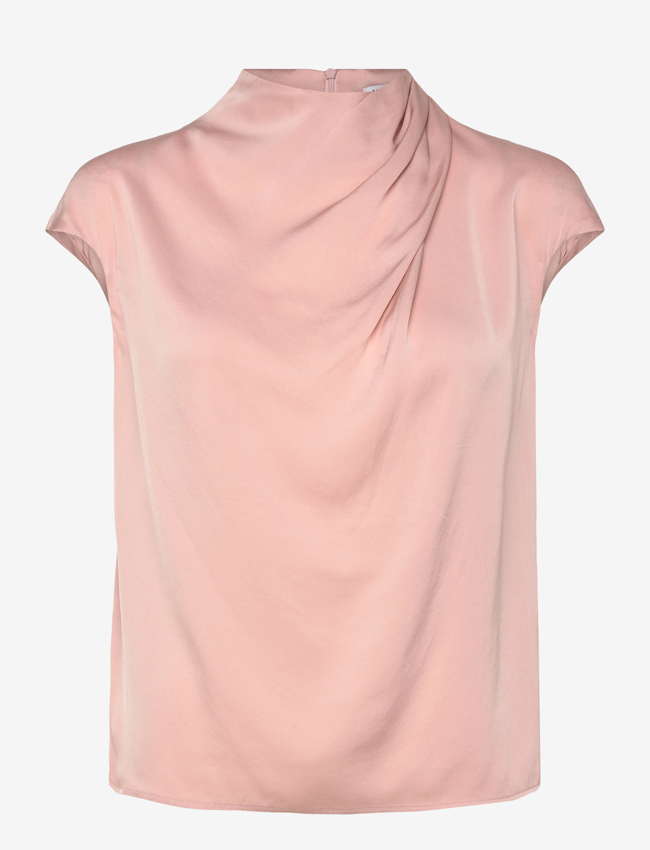 Ahlvar Gallery - Lima silk top - kortärmade blusar - dusty pink - 1