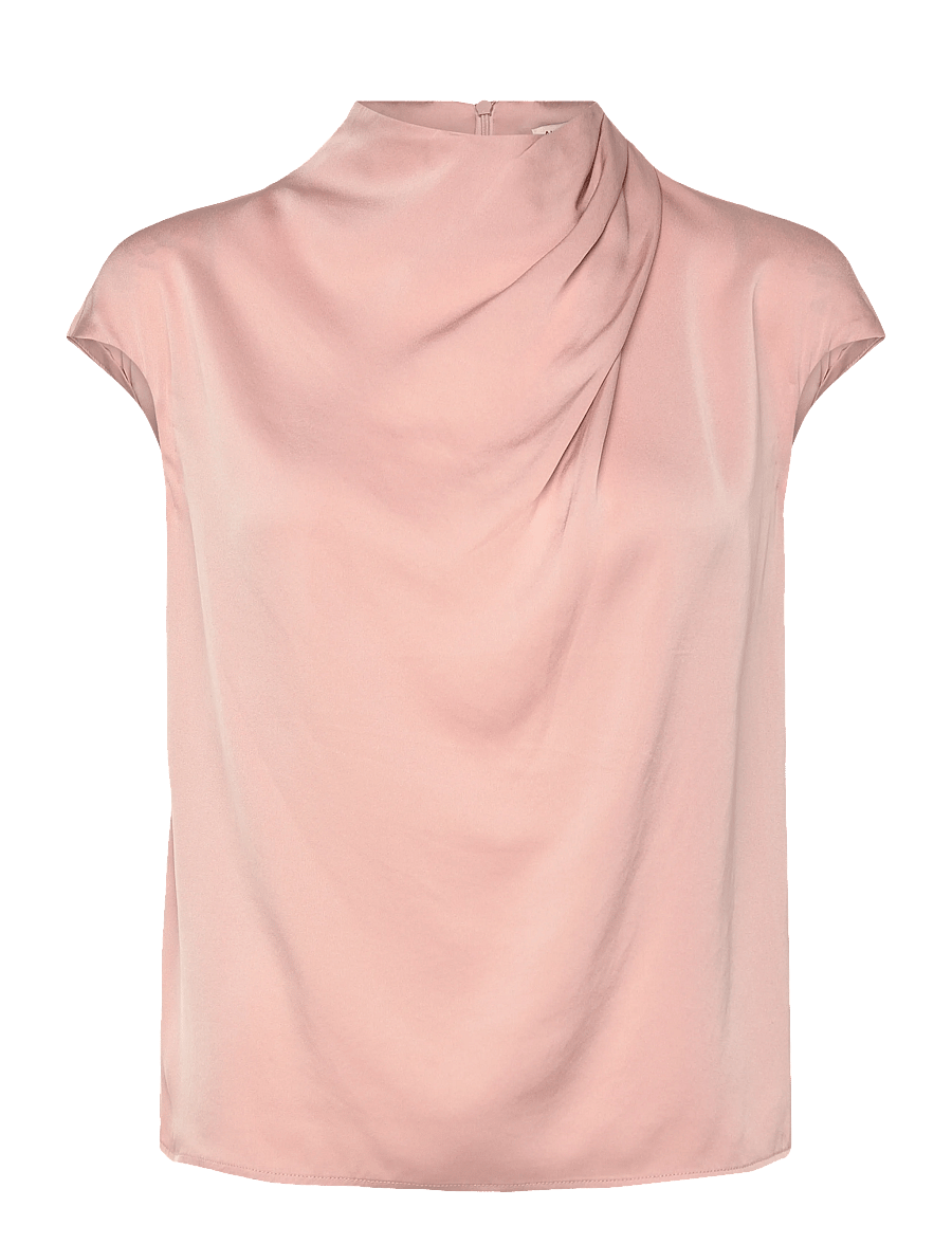 Ahlvar Gallery - Lima silk top - kurzärmelige blusen - dusty pink - 1