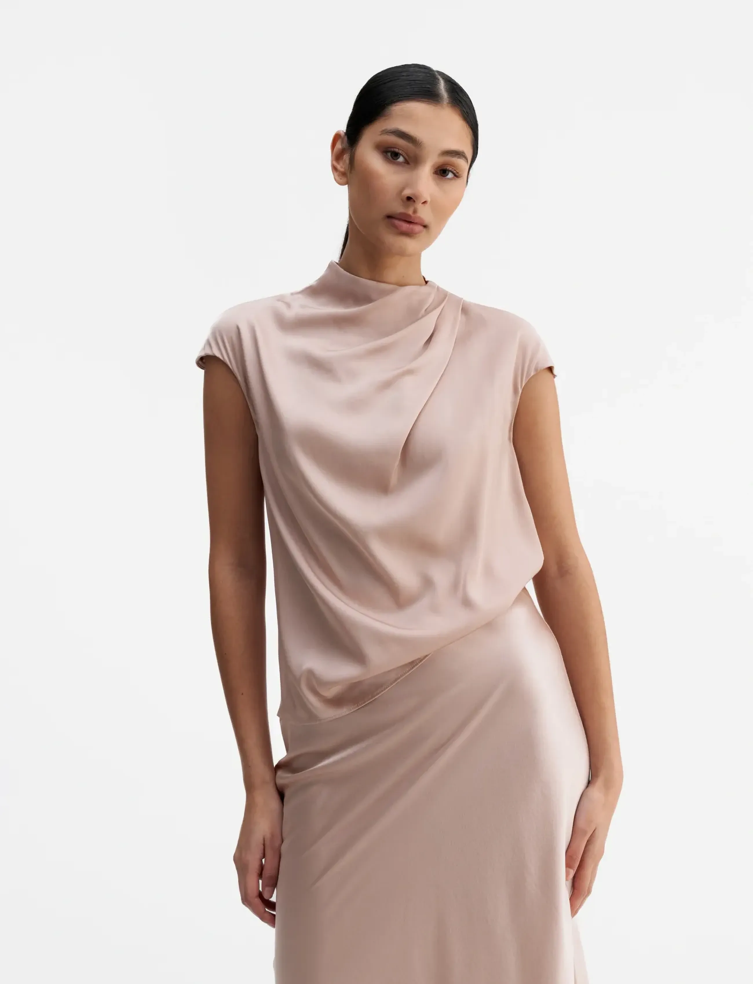 Ahlvar Gallery Lima Silk Top, XL, Pink, Bluser > Kortærmede, Dame