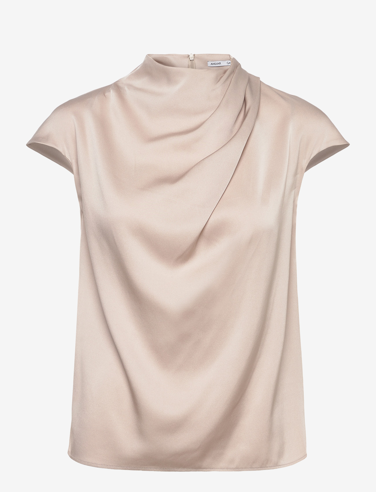 Ahlvar Gallery - Lima silk top - kortærmede bluser - greige - 1