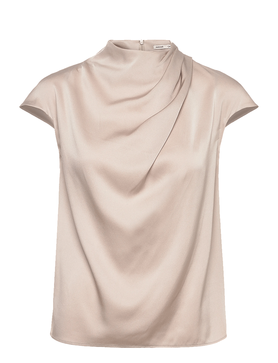 Ahlvar Gallery - Lima silk top - short-sleeved blouses - greige - 1