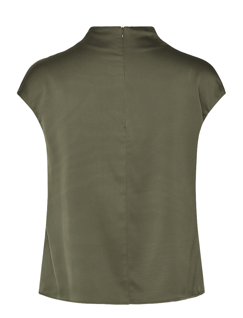 Ahlvar Gallery - Lima silk top - kortærmede bluser - olive green - 2
