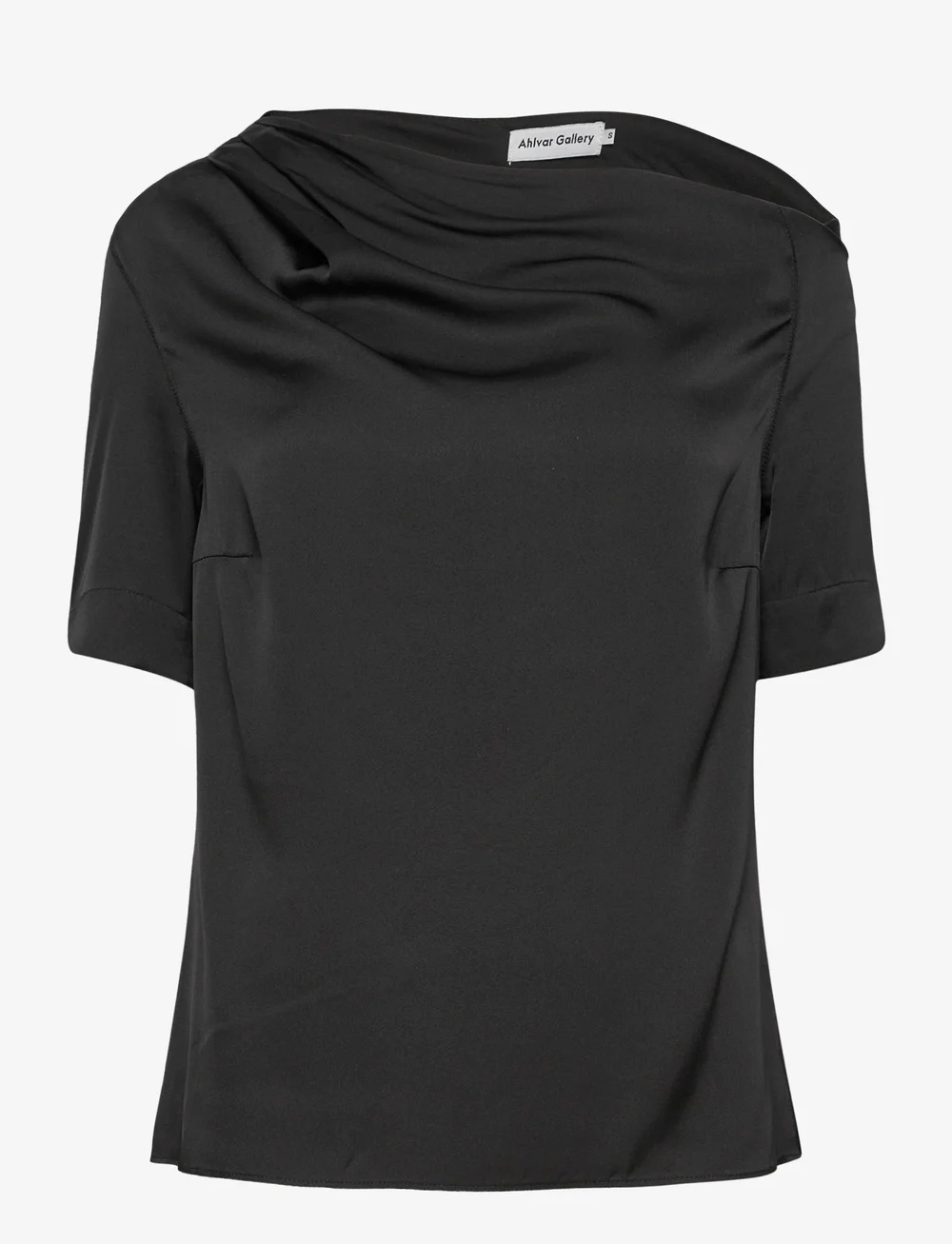 Ahlvar Gallery - Chima silk blouse - kortærmede bluser - black - 1