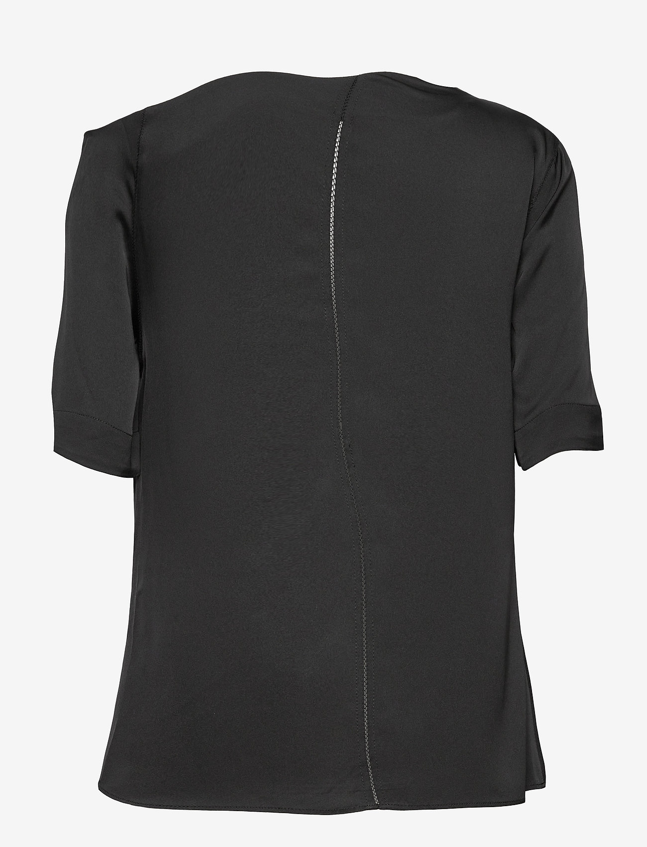 Ahlvar Gallery - Chima silk blouse - kortærmede bluser - black - 2