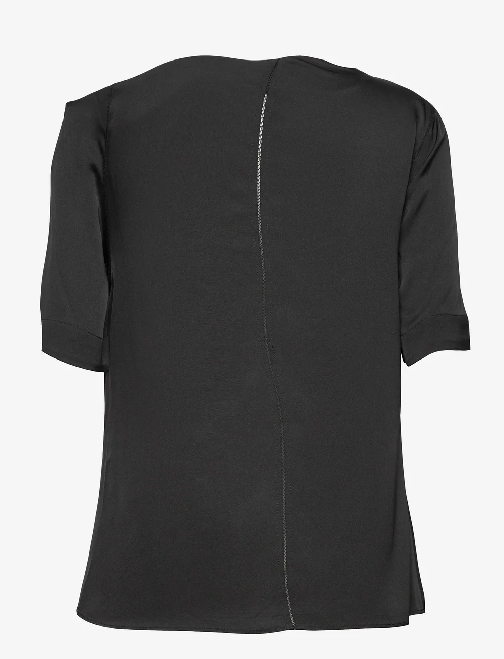 Ahlvar Gallery - Chima silk blouse - kortærmede bluser - black - 2