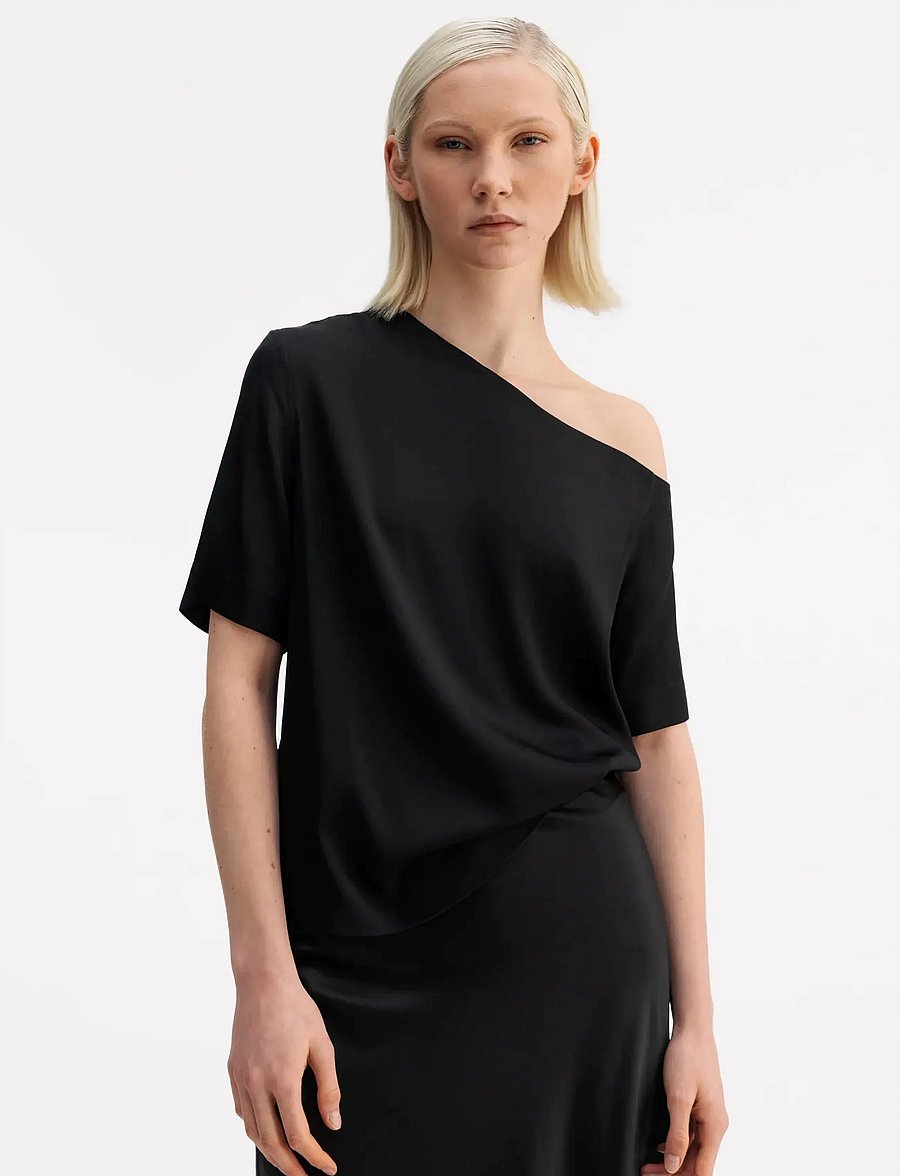 Ahlvar Gallery - Chima blouse - kortærmede bluser - black - 0