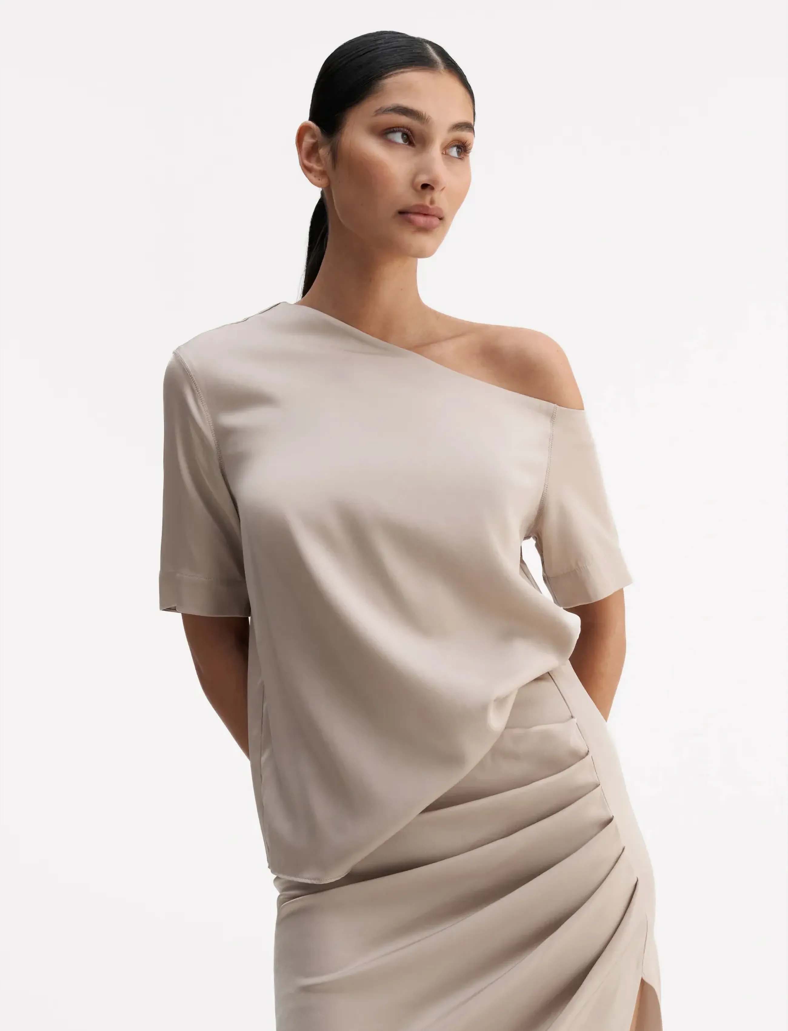 Ahlvar Gallery Chima blouse - Bluser - GREIGE / pink/rose