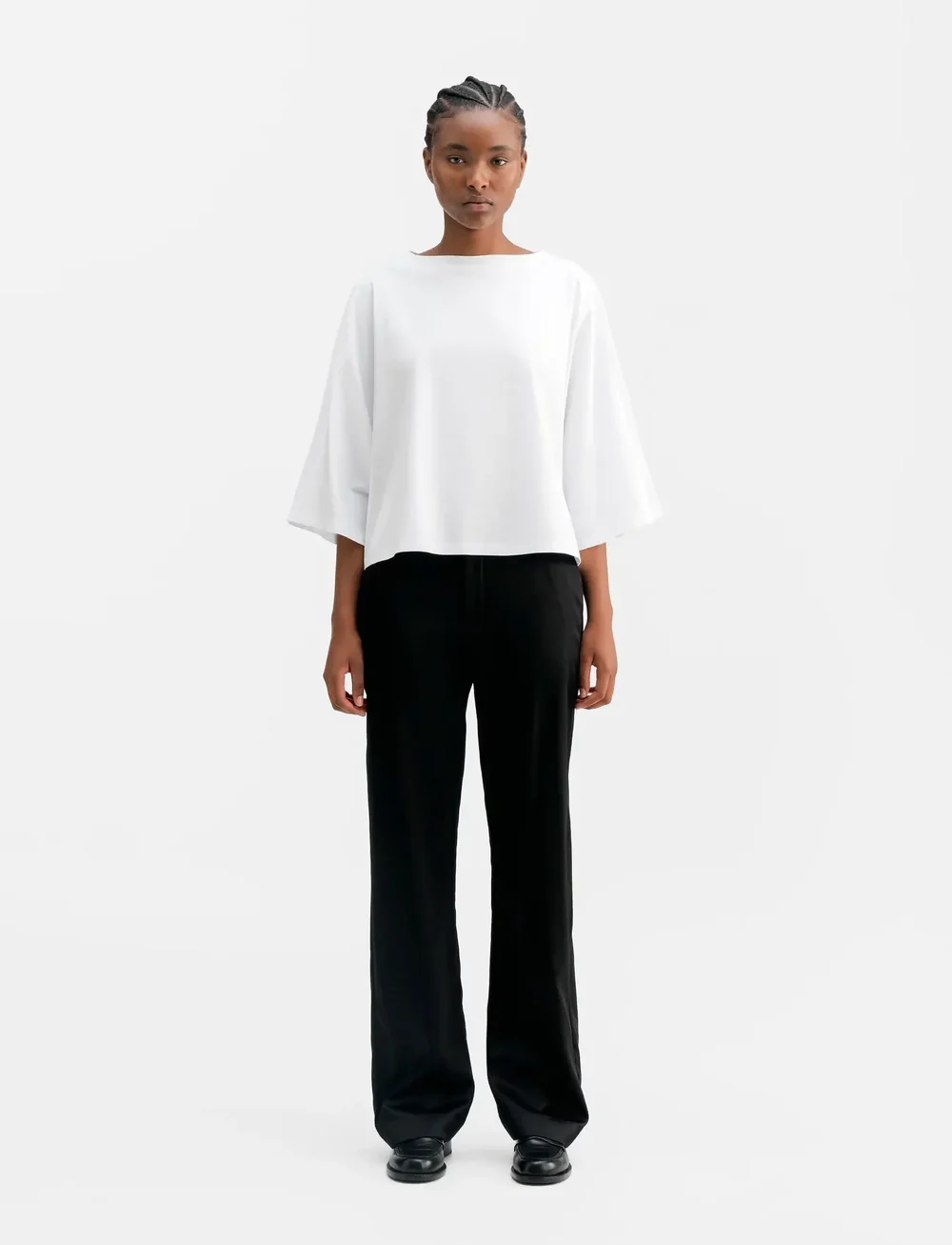 Ahlvar Gallery - Ava satin silk trousers - bukser med lige ben - black - 0