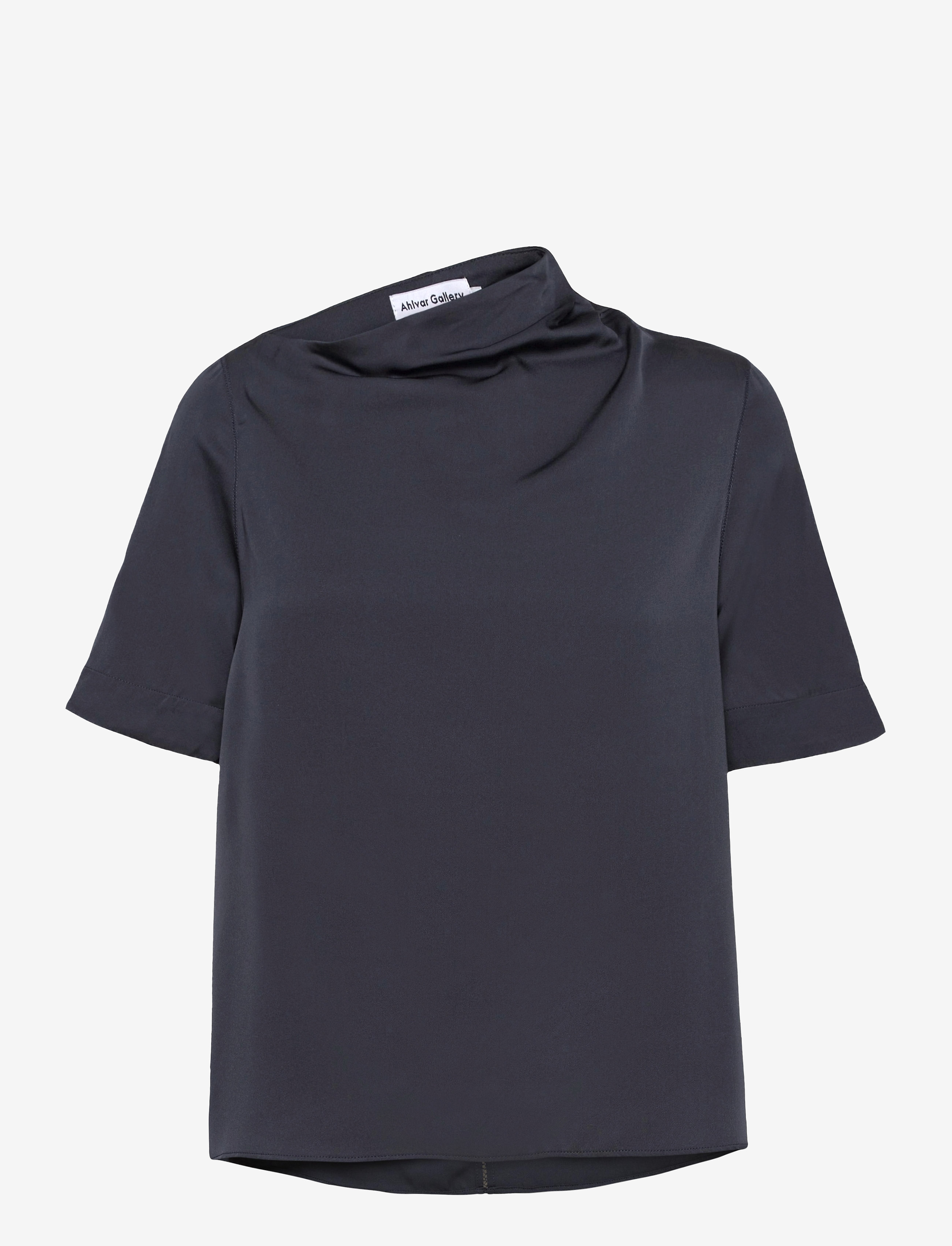 Ahlvar Gallery - Lima silk tee - short-sleeved blouses - blue grey - 1