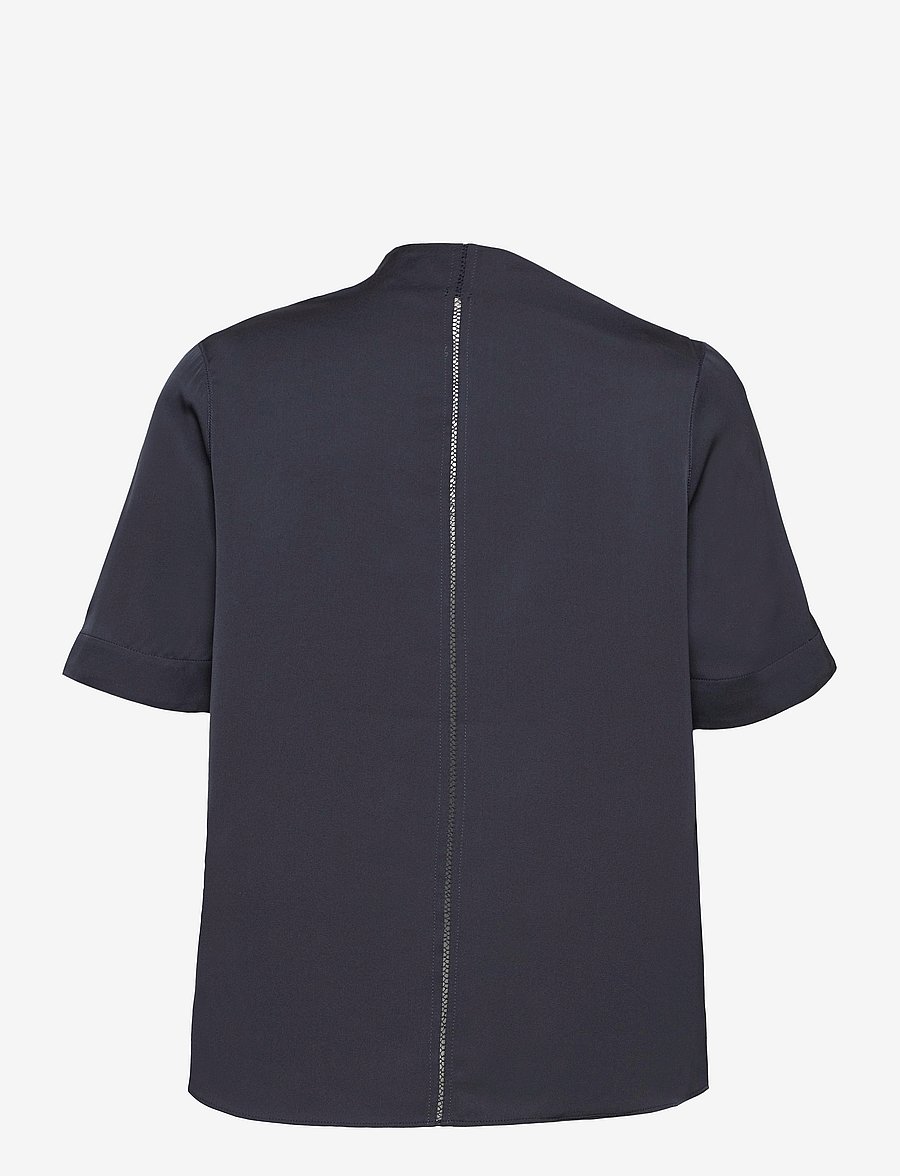 Ahlvar Gallery - Lima silk tee - short-sleeved blouses - blue grey - 2