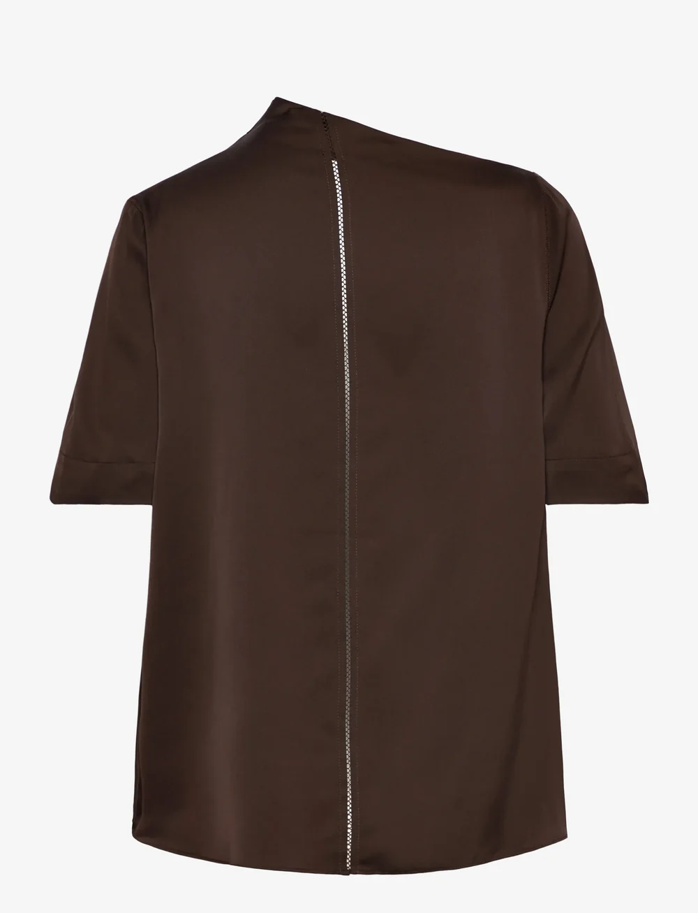 Ahlvar Gallery - Lima silk tee - kortærmede bluser - dark brown - 2