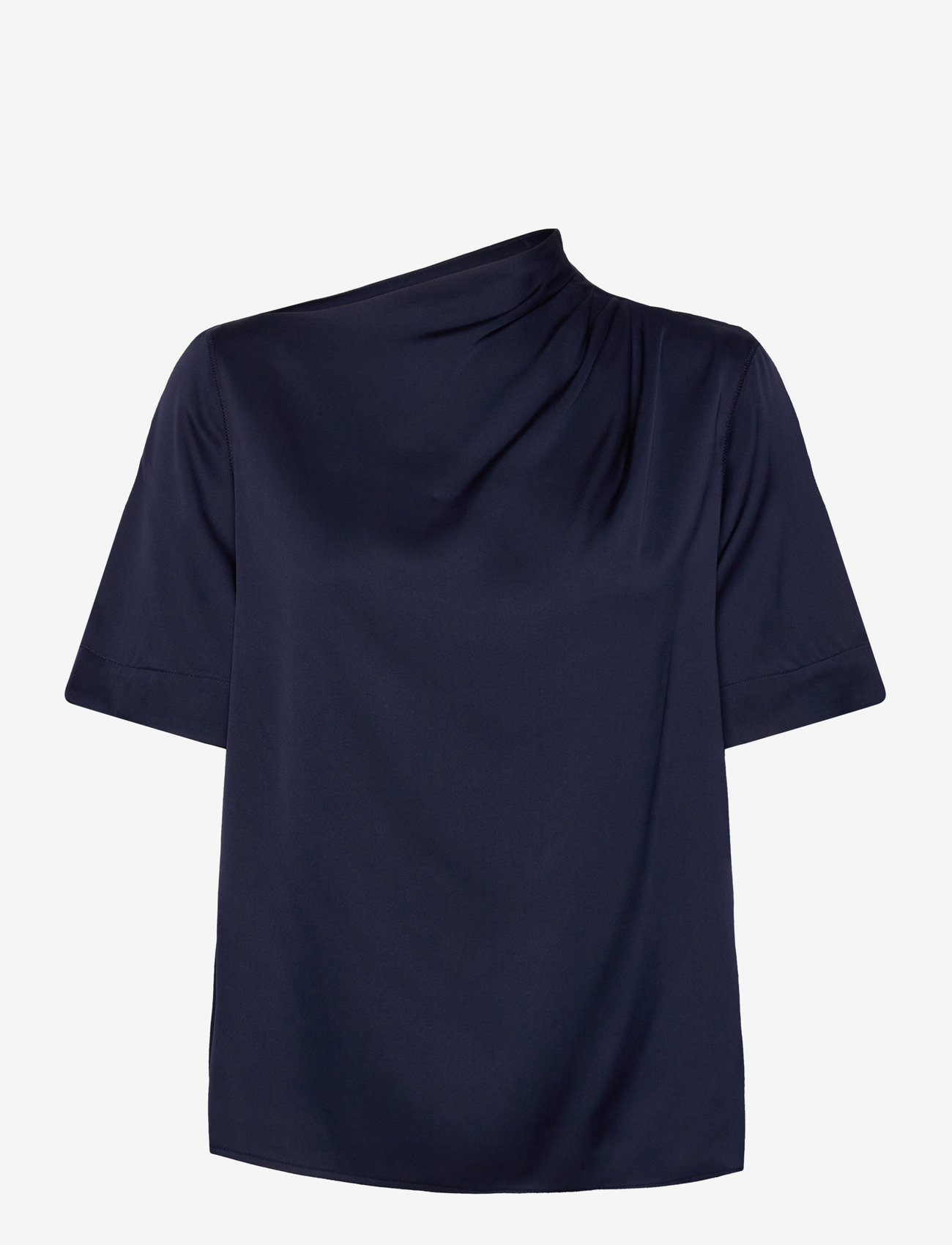 Ahlvar Gallery - Lima silk tee - kurzämlige blusen - midnight blue - 0
