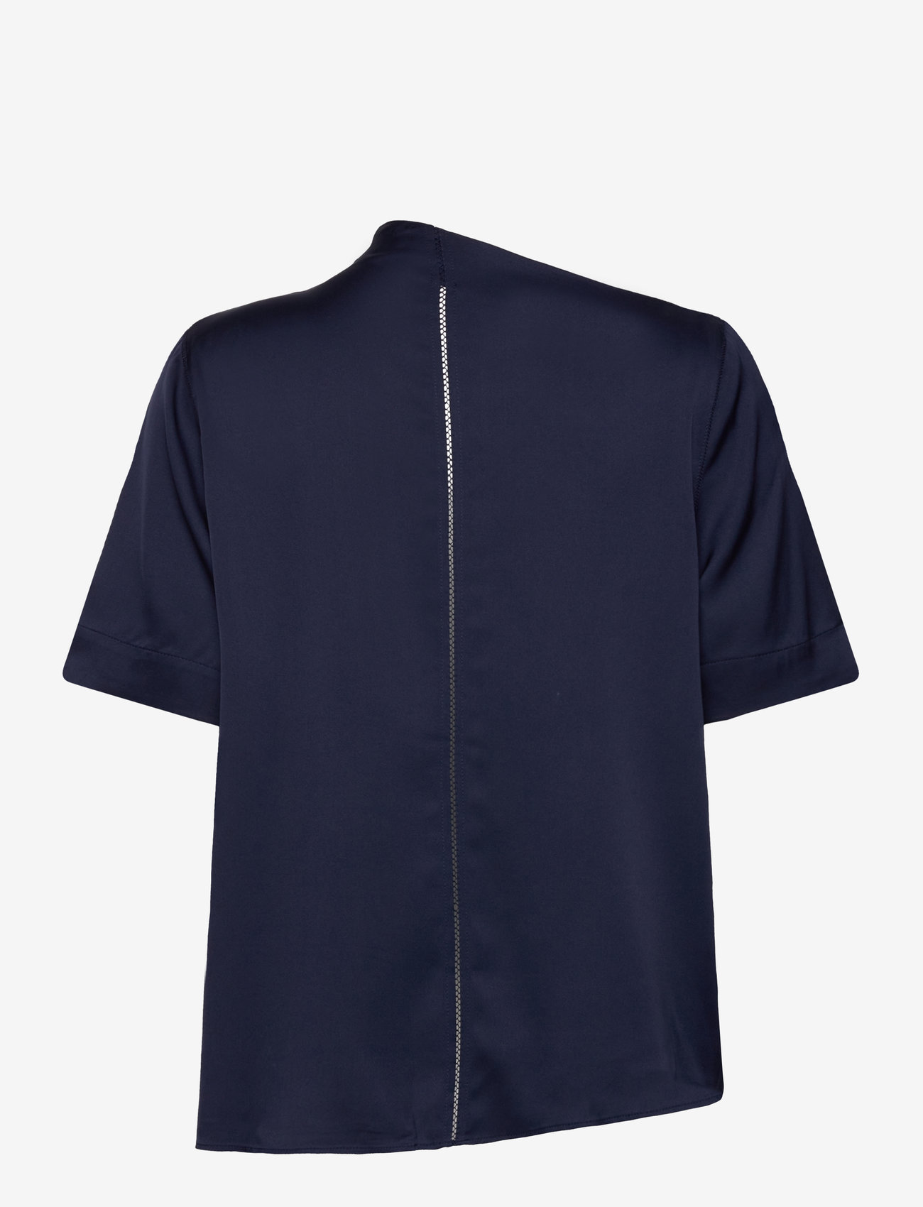 Ahlvar Gallery - Lima silk tee - kurzämlige blusen - midnight blue - 1
