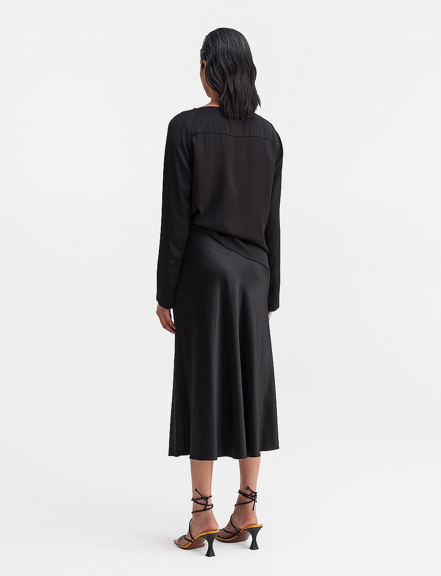 Ahlvar Gallery - Kelly silk blouse - blouses à manches longues - black - 4