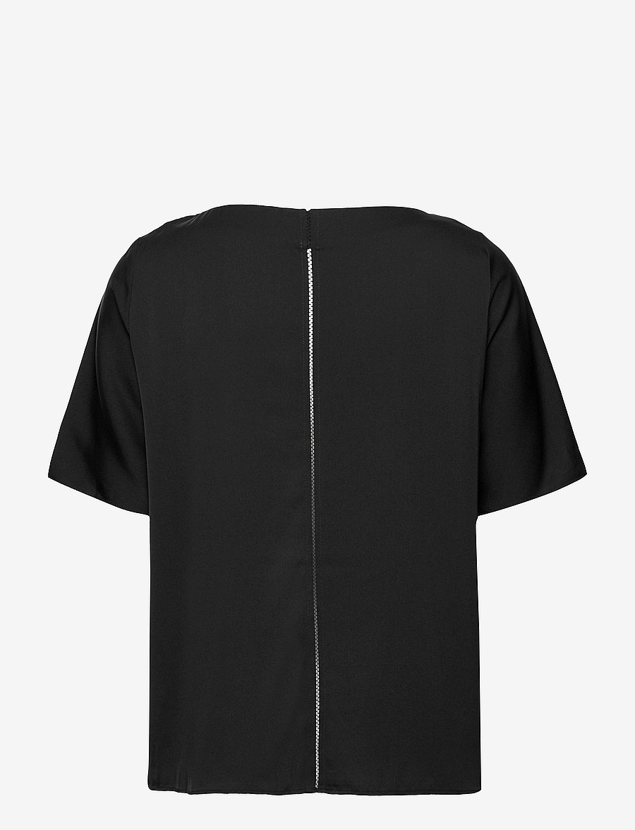 Ahlvar Gallery - Yoli silk blouse - kurzärmelige blusen - black - 2
