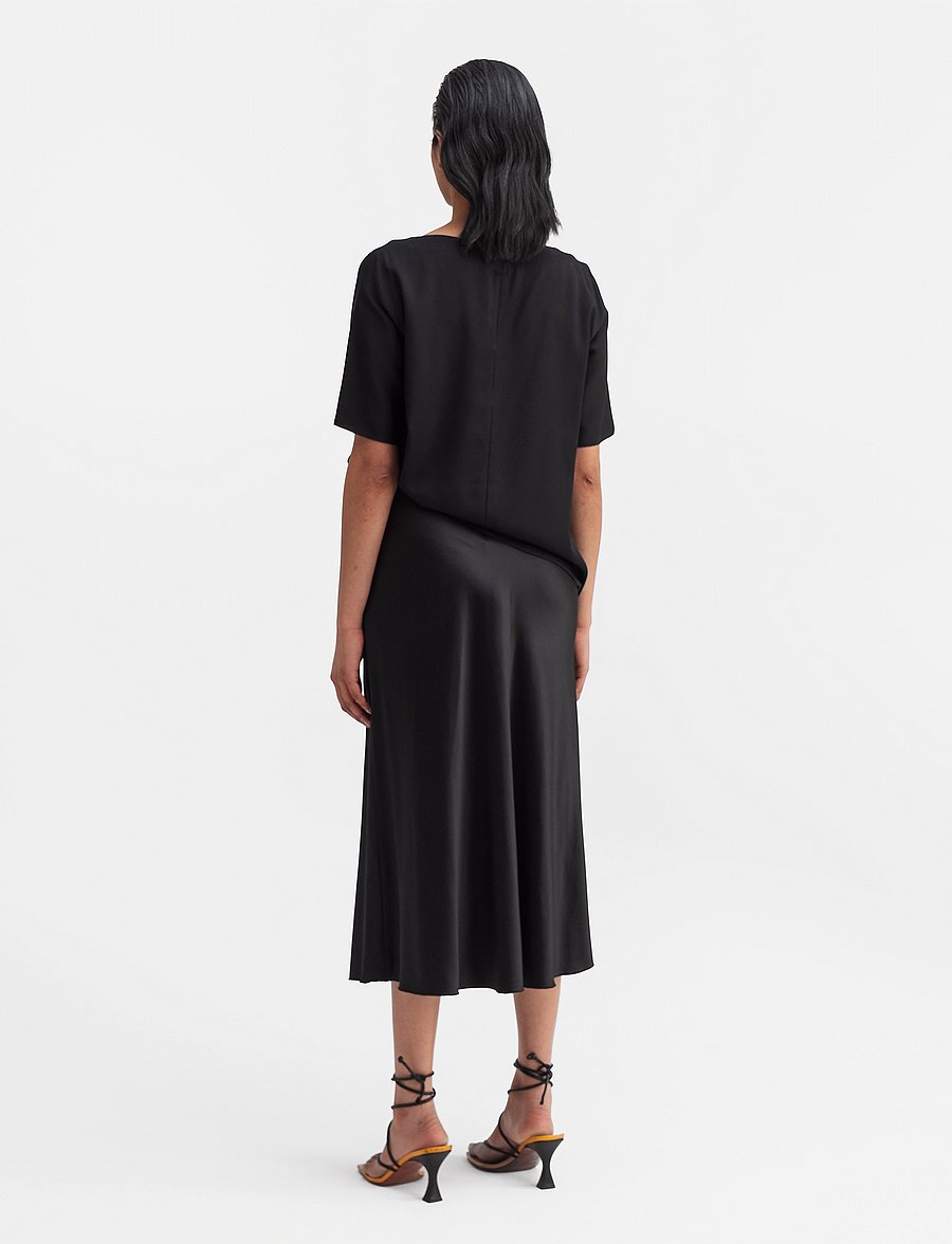 Ahlvar Gallery - Yoli silk blouse - kurzärmelige blusen - black - 4