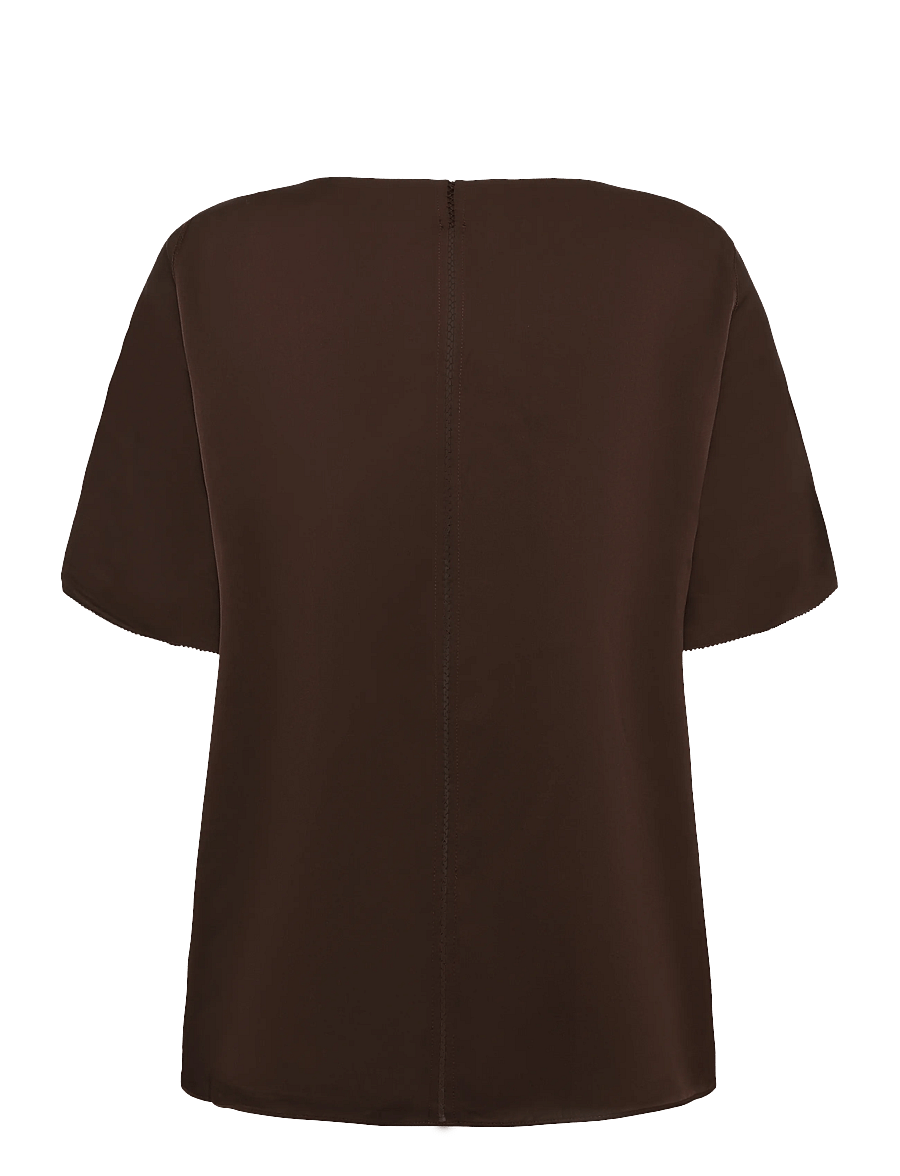 Ahlvar Gallery - Yoli silk blouse - kurzärmelige blusen - dark brown - 2