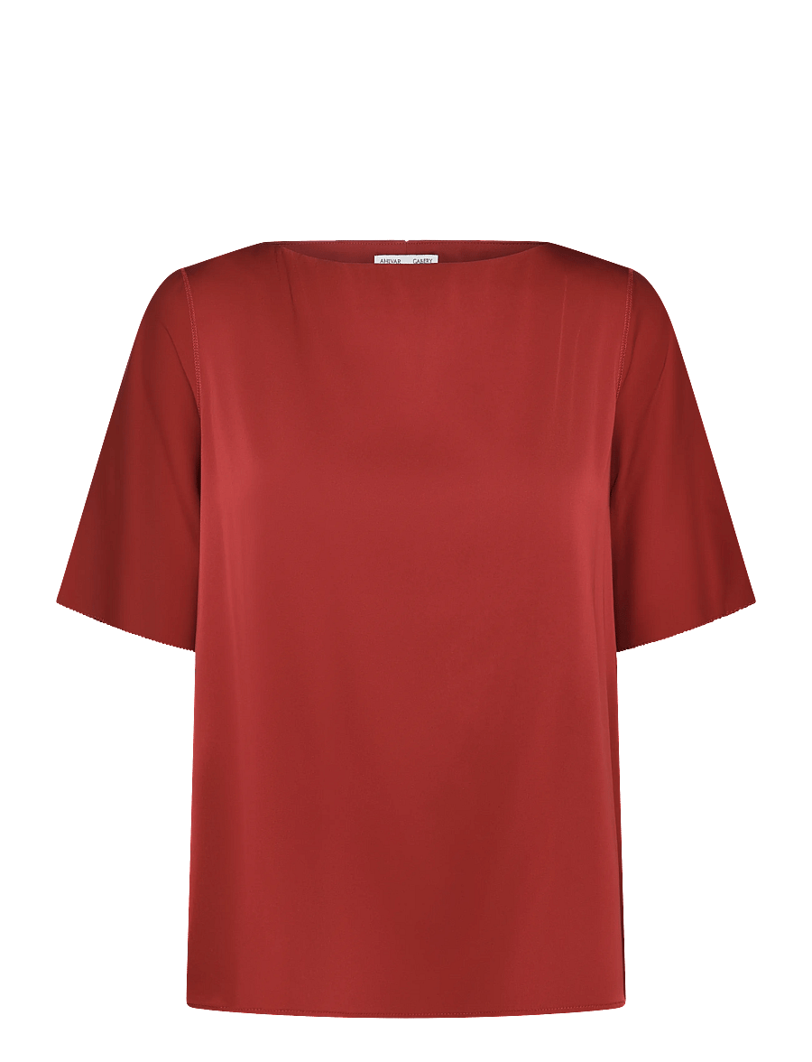 Ahlvar Gallery - Yoli silk blouse - kurzärmelige blusen - dark red - 1