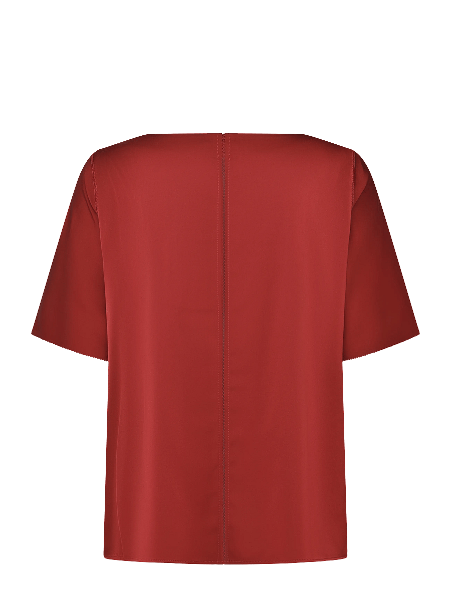 Ahlvar Gallery - Yoli silk blouse - kurzärmelige blusen - dark red - 2