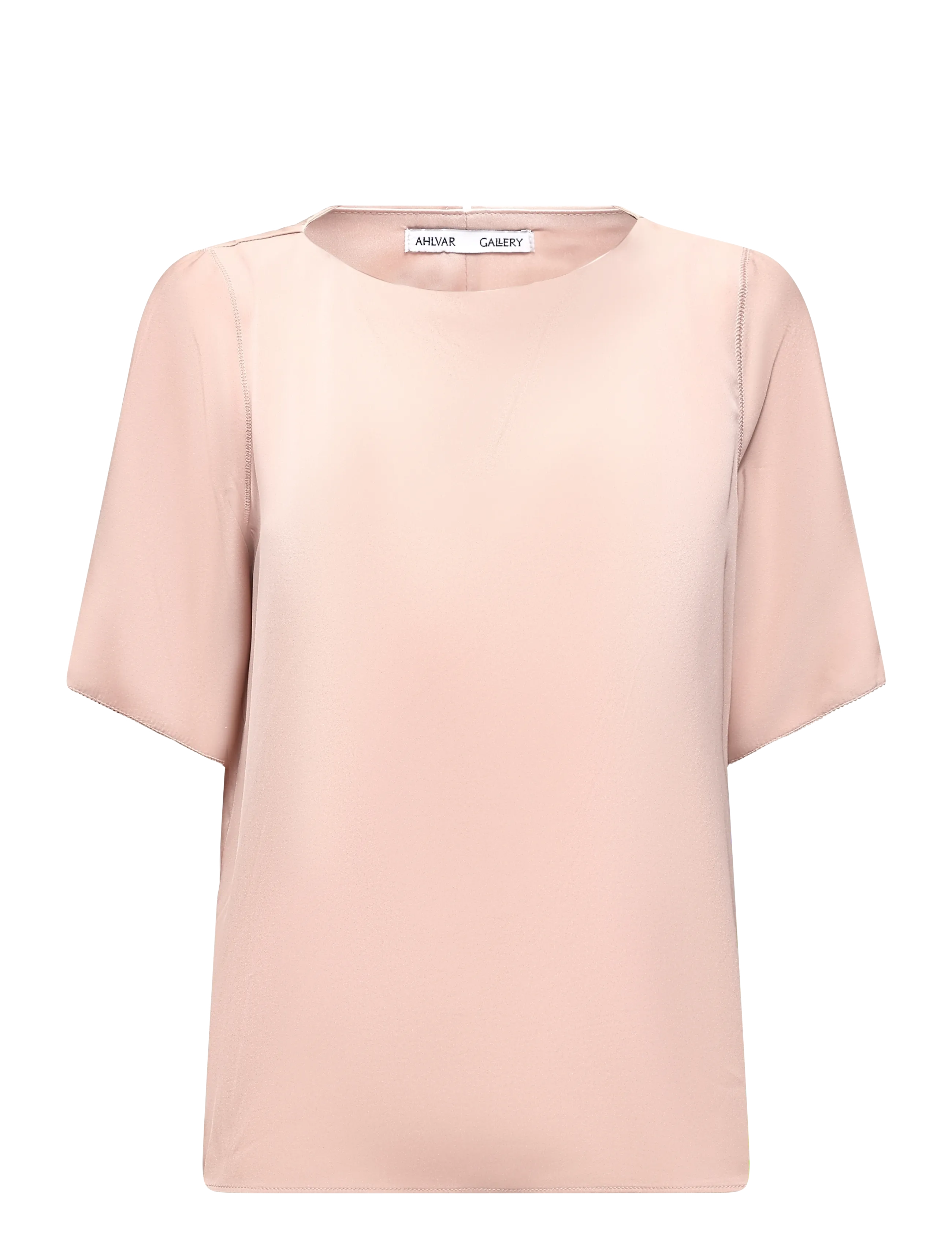 Ahlvar Gallery - Yoli silk blouse - short-sleeved blouses - dusty pink - 1