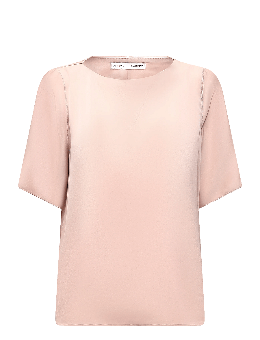 Ahlvar Gallery - Yoli silk blouse - short-sleeved blouses - dusty pink - 1