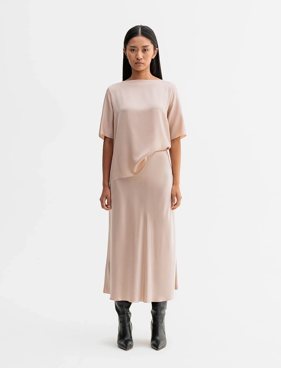 Ahlvar Gallery - Yoli silk blouse - short-sleeved blouses - dusty pink - 3